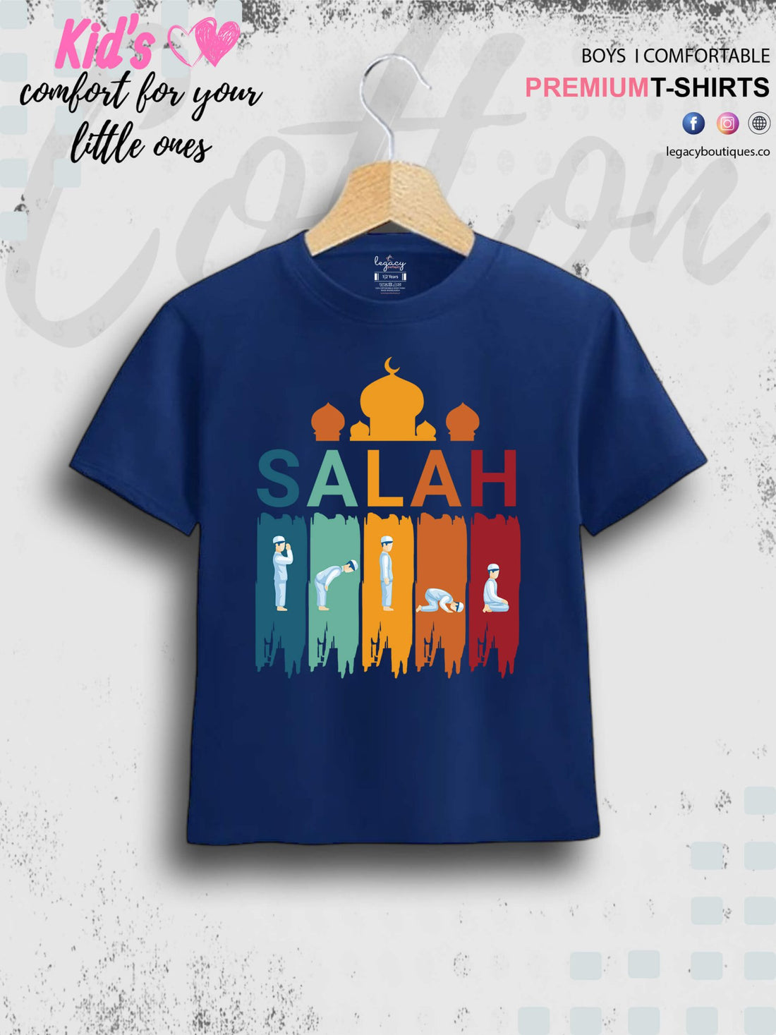 SALAH Printed 1 To 11 Years Kids Islamic Casual T-Shirt In Lowest Price Only In Dhaka Legacy Boutiques Legacy Boutiques