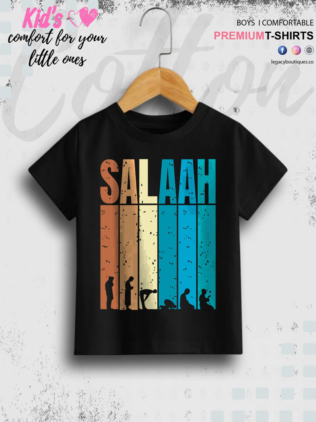 Salah Printed Casual 1 To 11 Years Kids Babies Islamic T-Shirt In Lowest Price Only In Dhaka Legacy Boutiques Legacy Boutiques