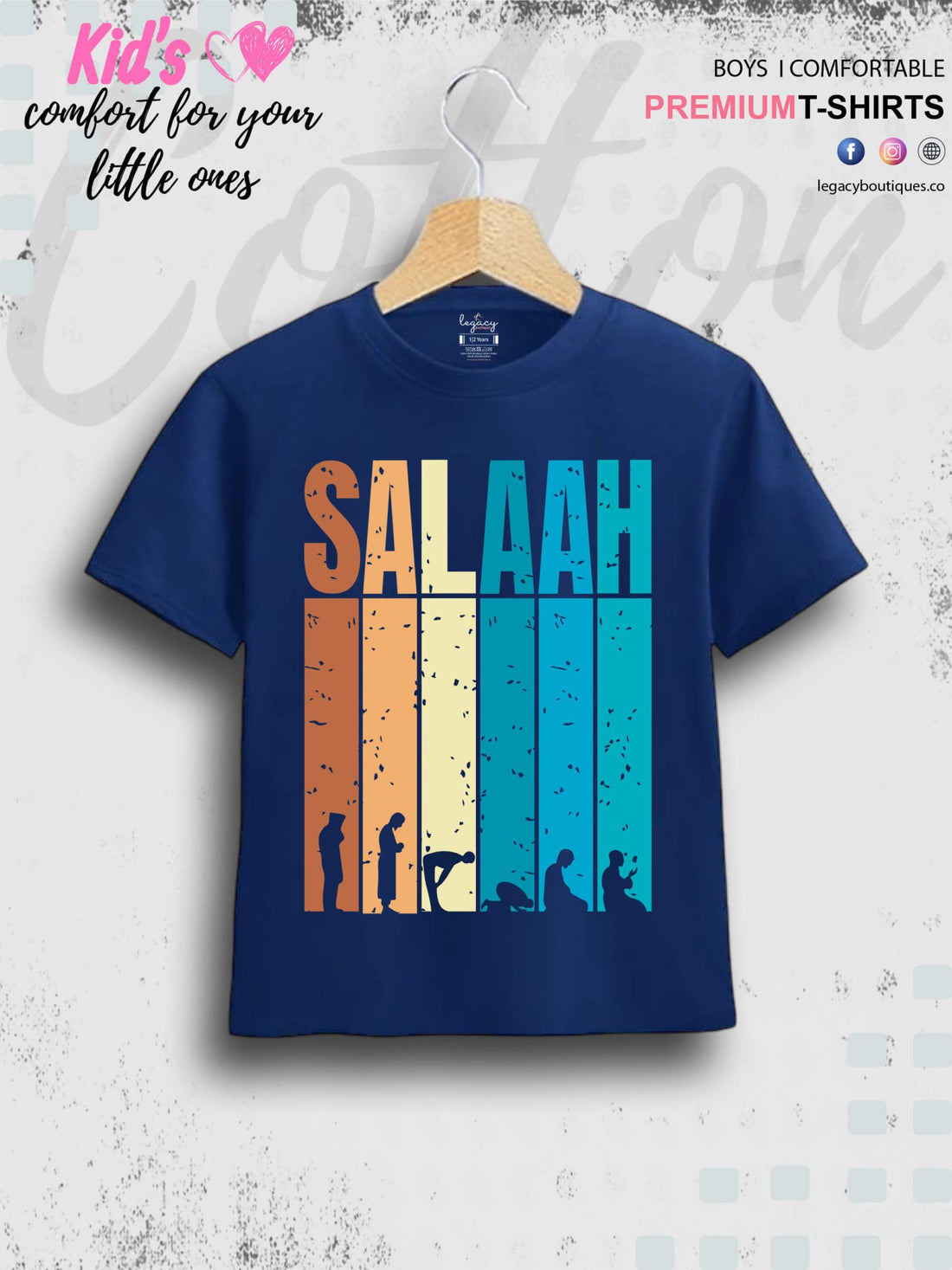 Salah Printed Casual 1 To 11 Years Kids Babies Islamic T-Shirt In Lowest Price Only In Dhaka Legacy Boutiques Legacy Boutiques