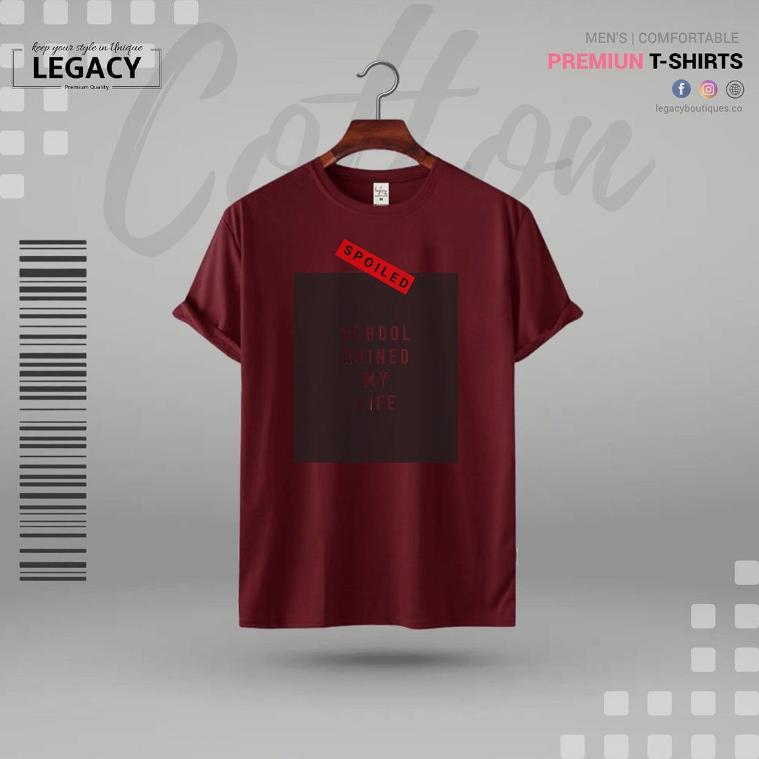 School Ruined my life Men Premium Designer Edition T Shirt Legacy Boutiques Legacy Boutiques