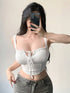 Sexy ribbed sleevless crop top deep neck Legacy Boutiques Legacy Boutiques
