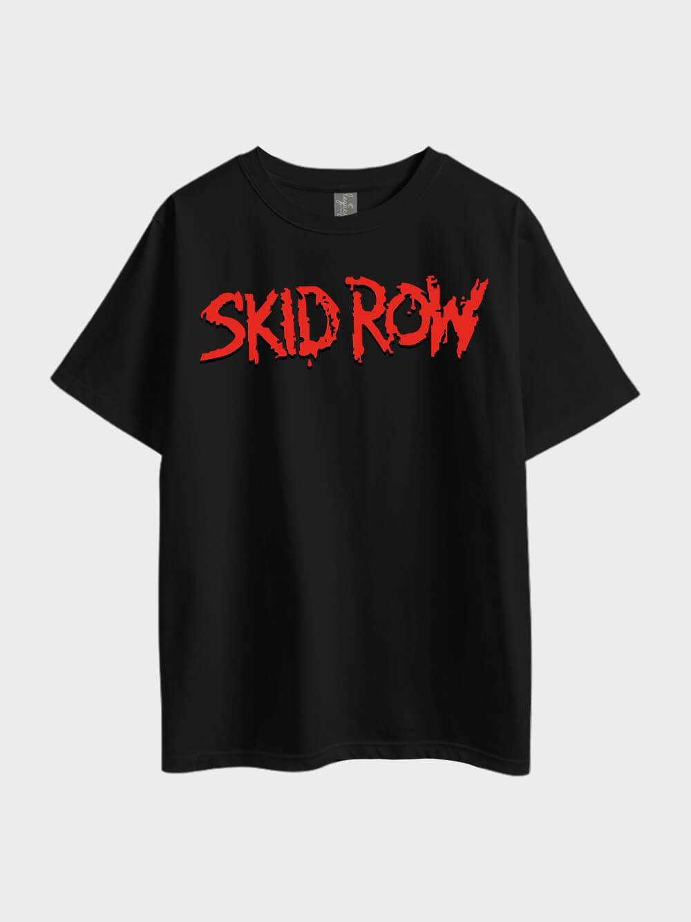 Skid Row Red Logo Black Metal Oversized Men&