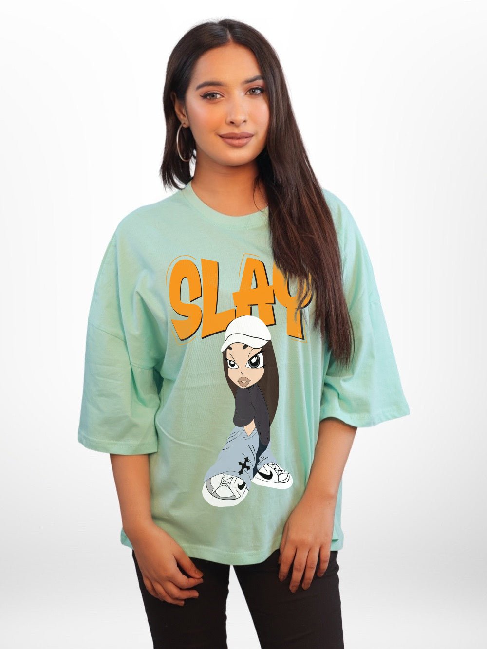 SLAY Printed Womens Drop Shoulder T-shirt Legacy Boutiques Bangladesh Legacy Boutiques Legacy Boutiques