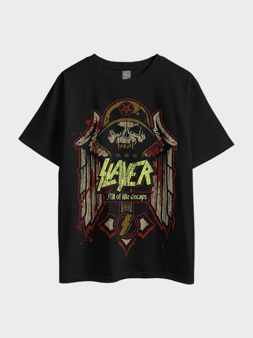 Slayer All of Life Decays Metal Oversized Mens High Quality In Cheapest Price Tee Only In BD Legacy Boutiques Legacy Boutiques