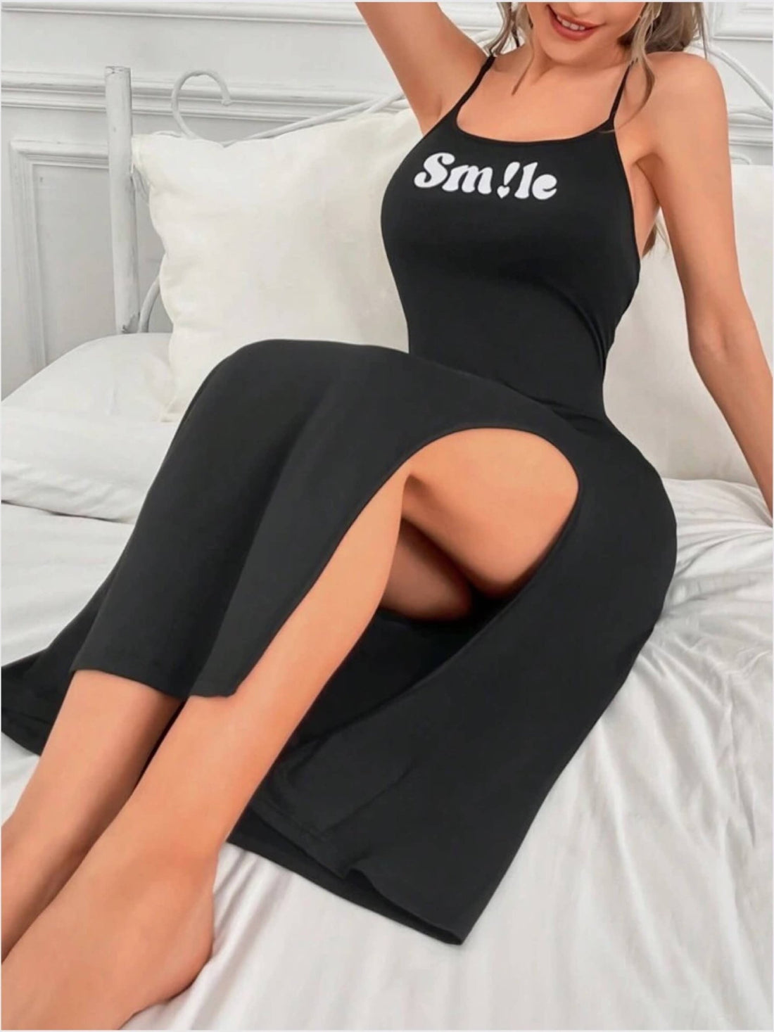 Smile Printed Black Nighty Dress price in dhaka Legacy Boutiques Legacy Boutiques