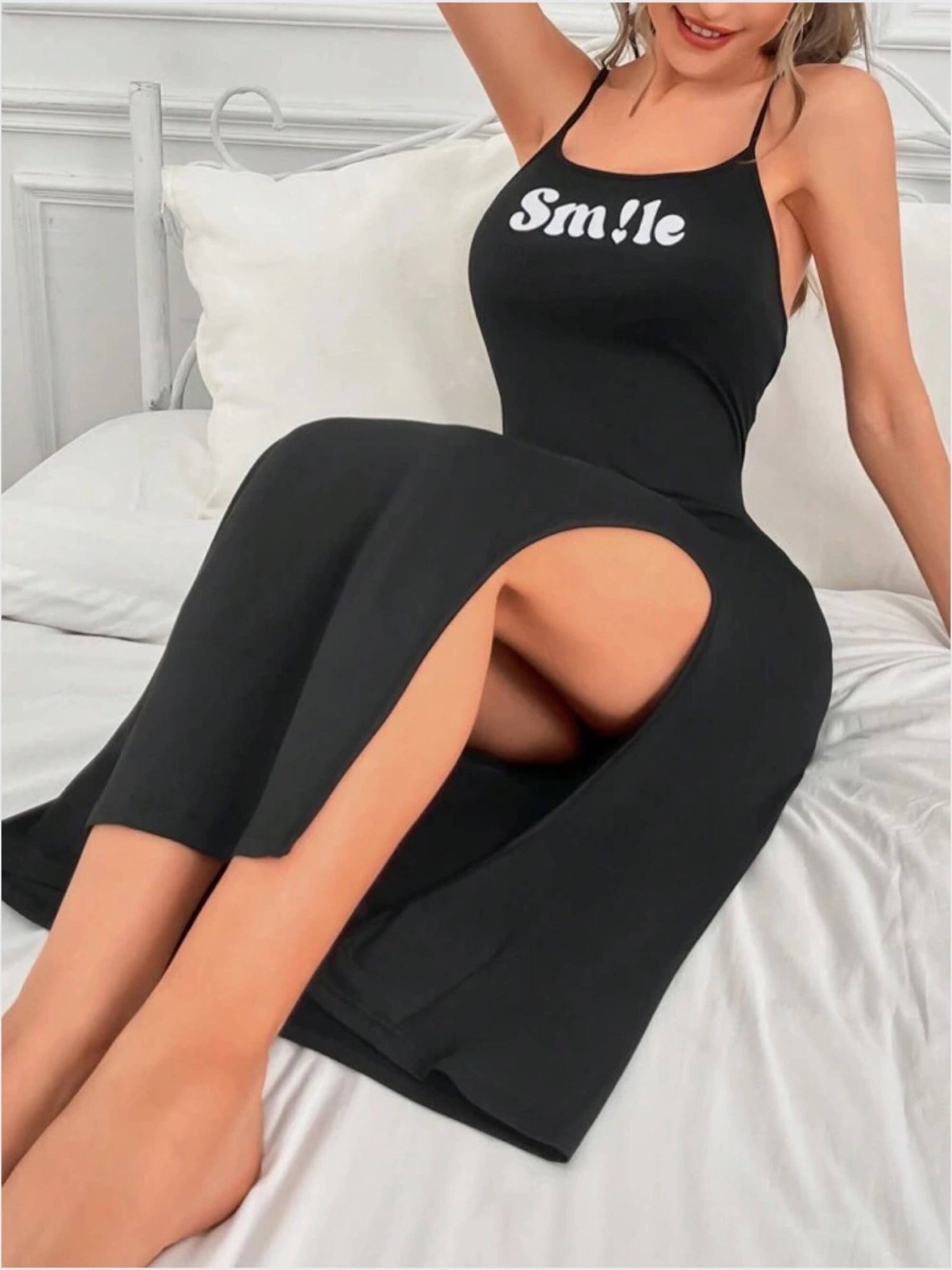Smile Printed Black Nighty Dress price in dhaka Legacy Boutiques Legacy Boutiques