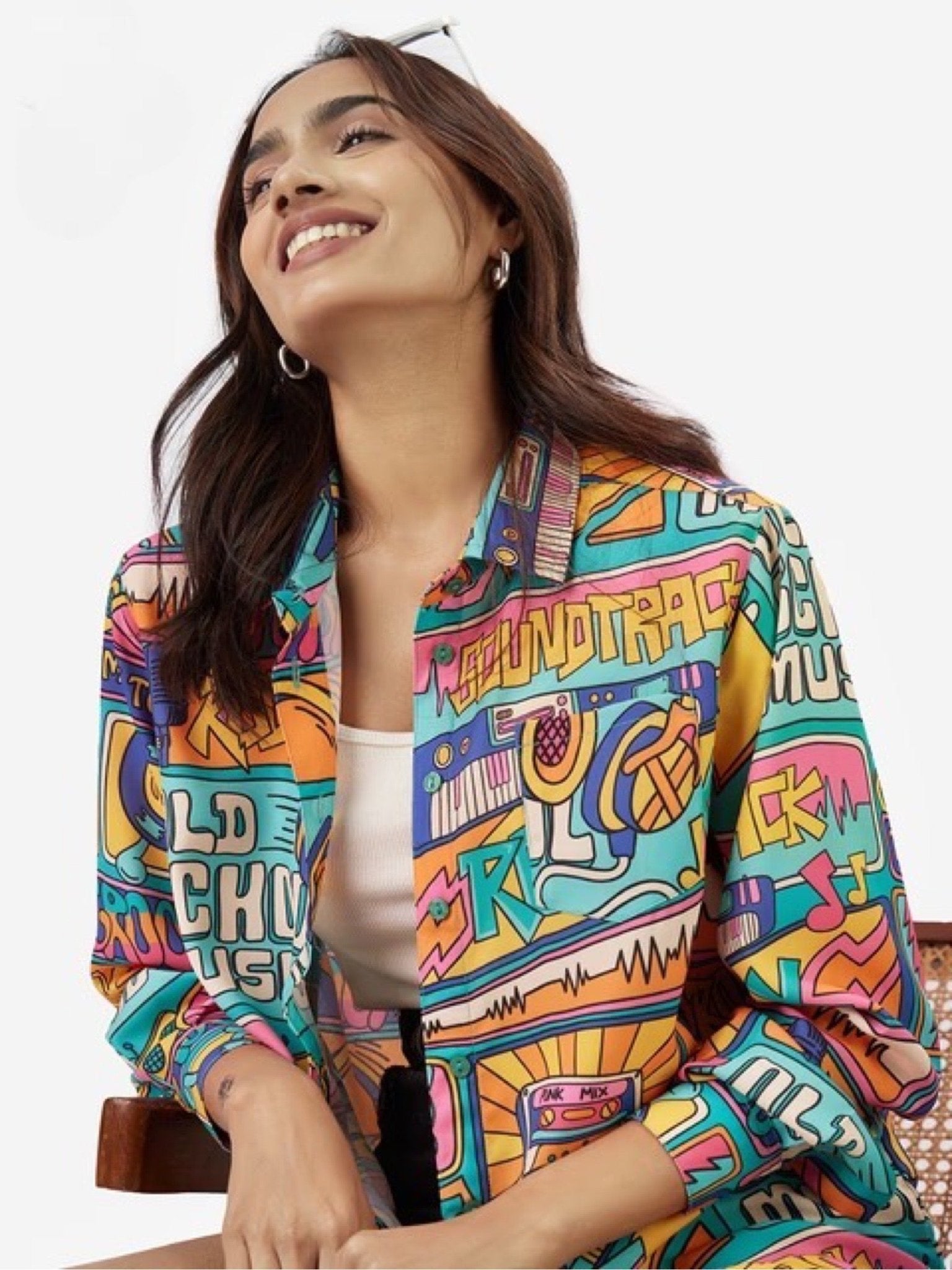 Soundwave Festival Ladies Shirt - Eclectic Music Graphic Button - Up Legacy Boutiques Legacy Boutiques