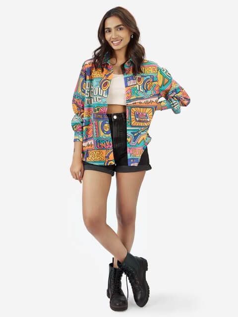 Soundwave Festival Ladies Shirt - Eclectic Music Graphic Button - Up Legacy Boutiques Legacy Boutiques