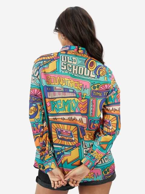 Soundwave Festival Ladies Shirt - Eclectic Music Graphic Button - Up Legacy Boutiques Legacy Boutiques