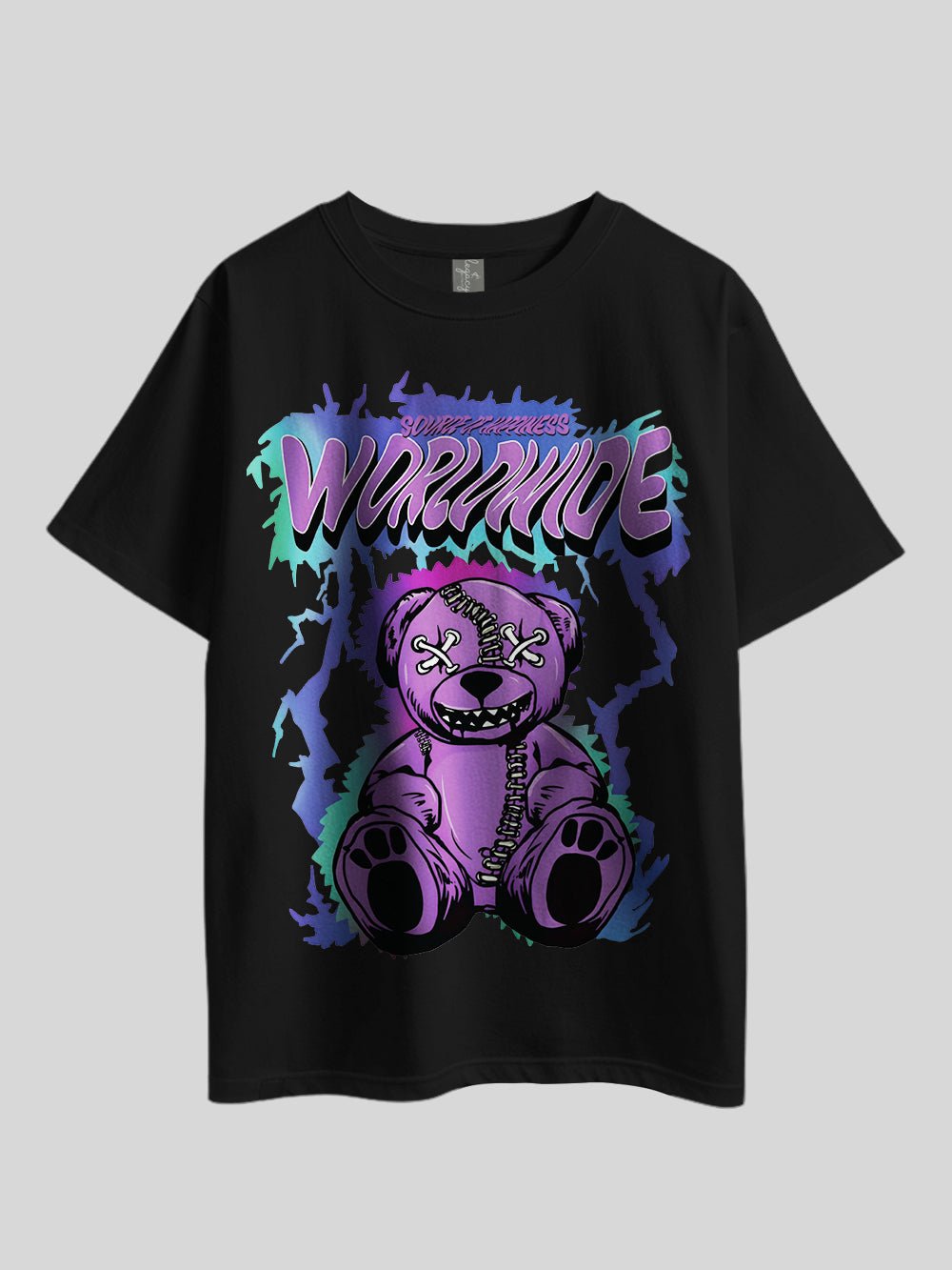 Source Of Happiness WORLDWIDE Teddy Bear Voodoo Doll Printed Drop Shoulder T-shirt Legacy Boutiques Dhaka Legacy Boutiques Legacy Boutiques