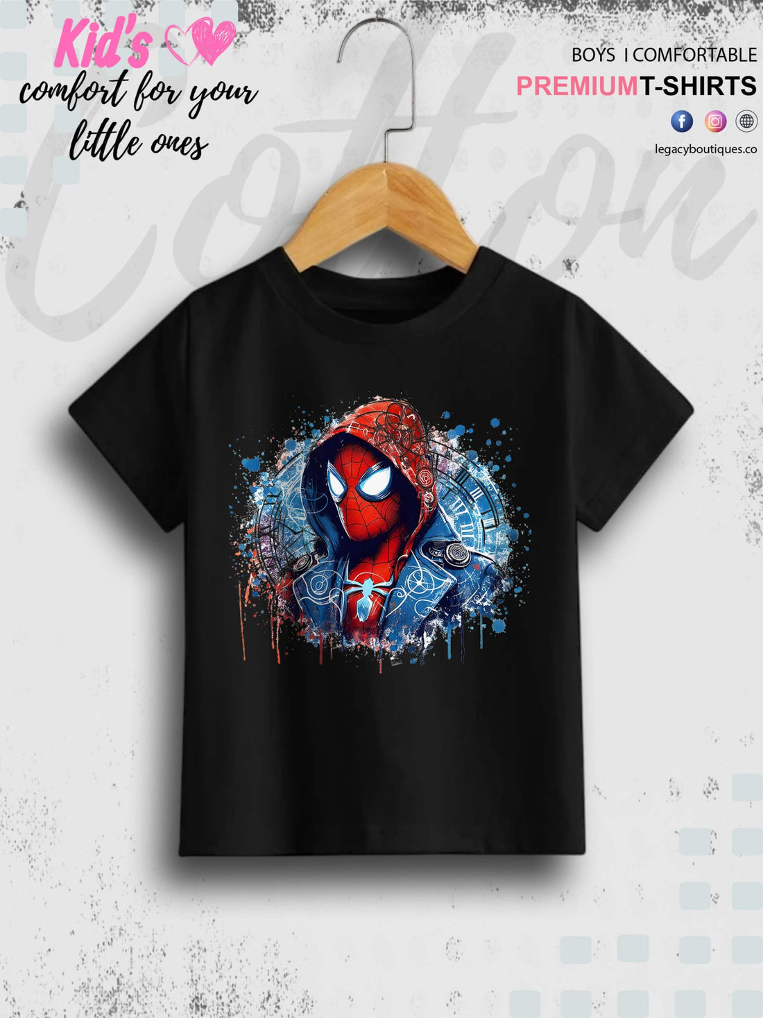 Spiderman Head Printed Casual Baby Boys Summer Time T-Shirt In Lowest Price Only In BD Legacy Boutiques Legacy Boutiques