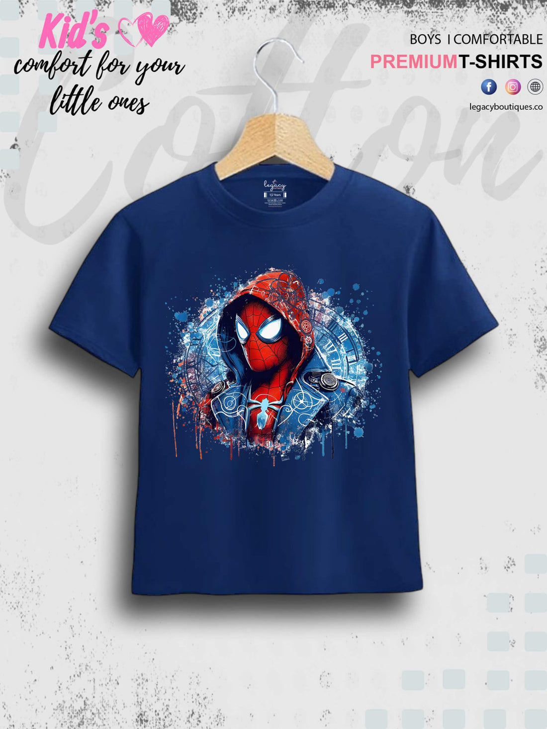 Spiderman Head Printed Casual Baby Boys Summer Time T-Shirt In Lowest Price Only In BD Legacy Boutiques Legacy Boutiques