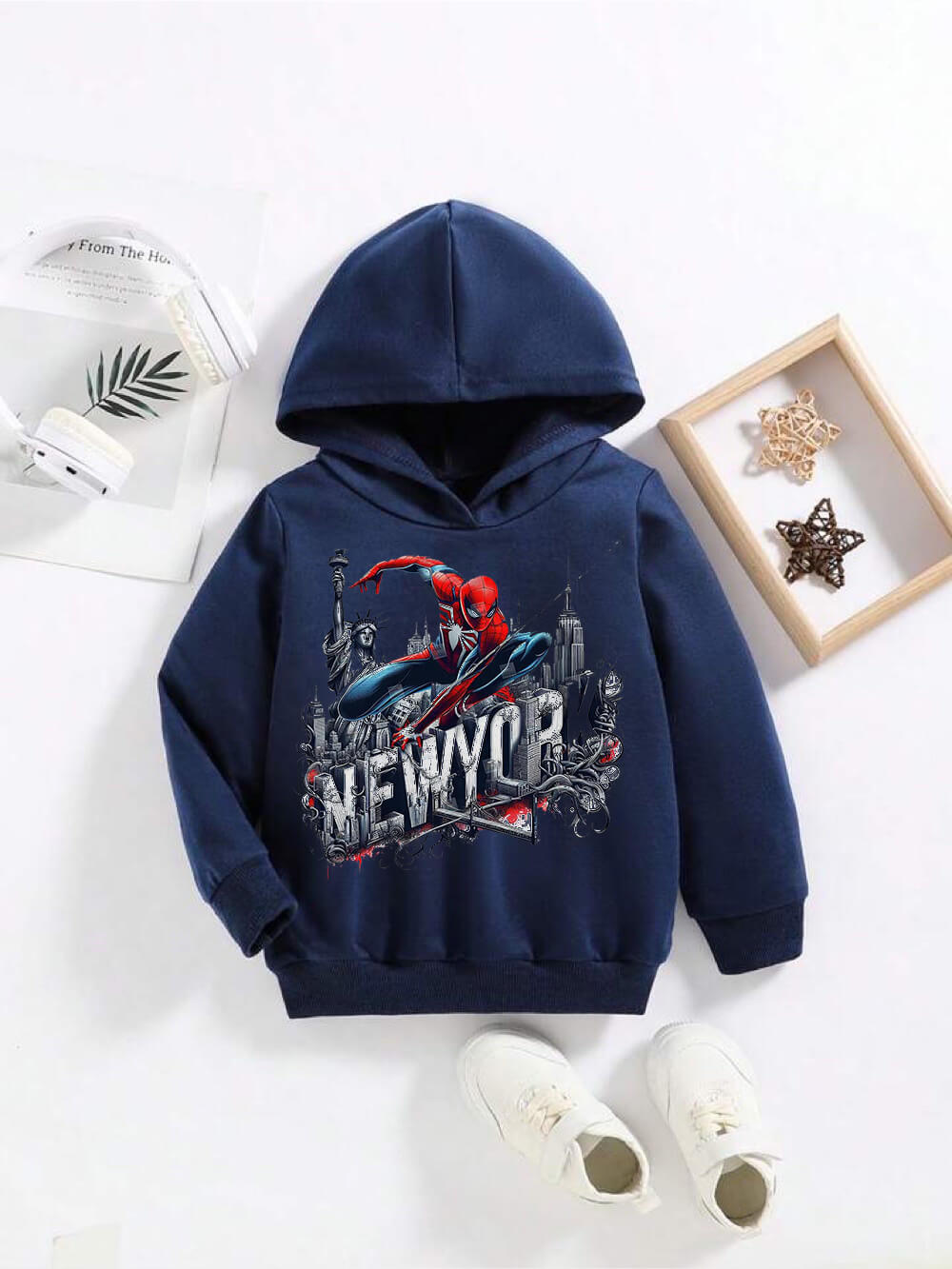 SpiderMan In Newyork Printed Casual Kids Hoodie For Boys And Girls Legacy Boutiques Dhaka Legacy Boutiques Legacy Boutiques