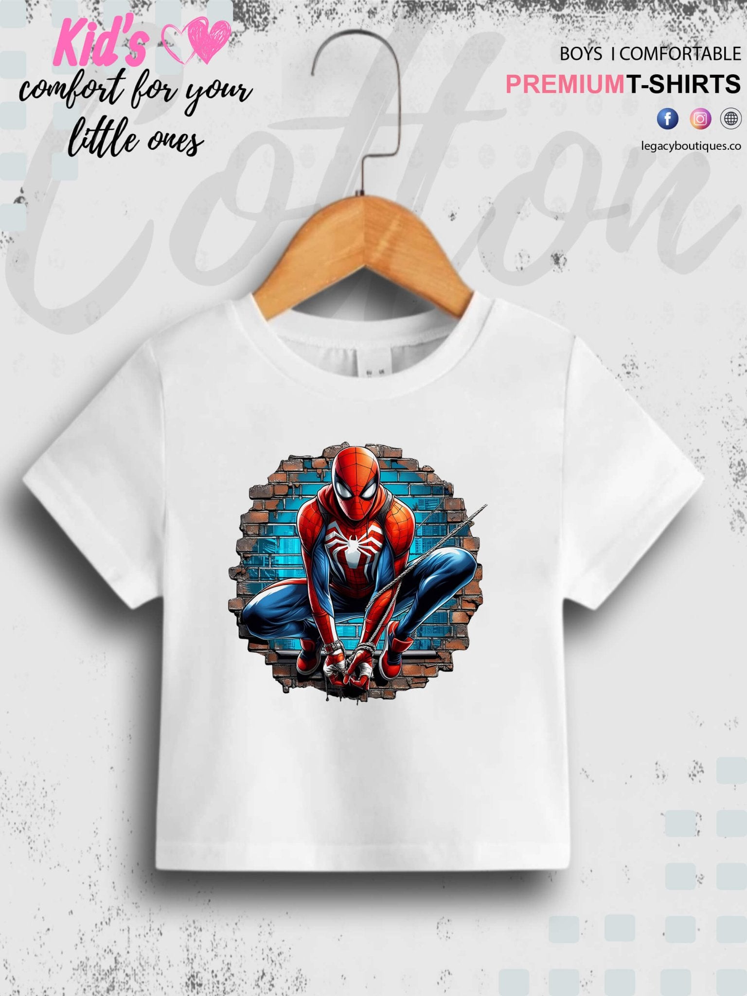 SPIDERMAN Printed 1 To 11 Year Kids Boys Summer Time Casual T-Shirt In Cheapest Price Only In Dhaka Legacy Boutiques Legacy Boutiques