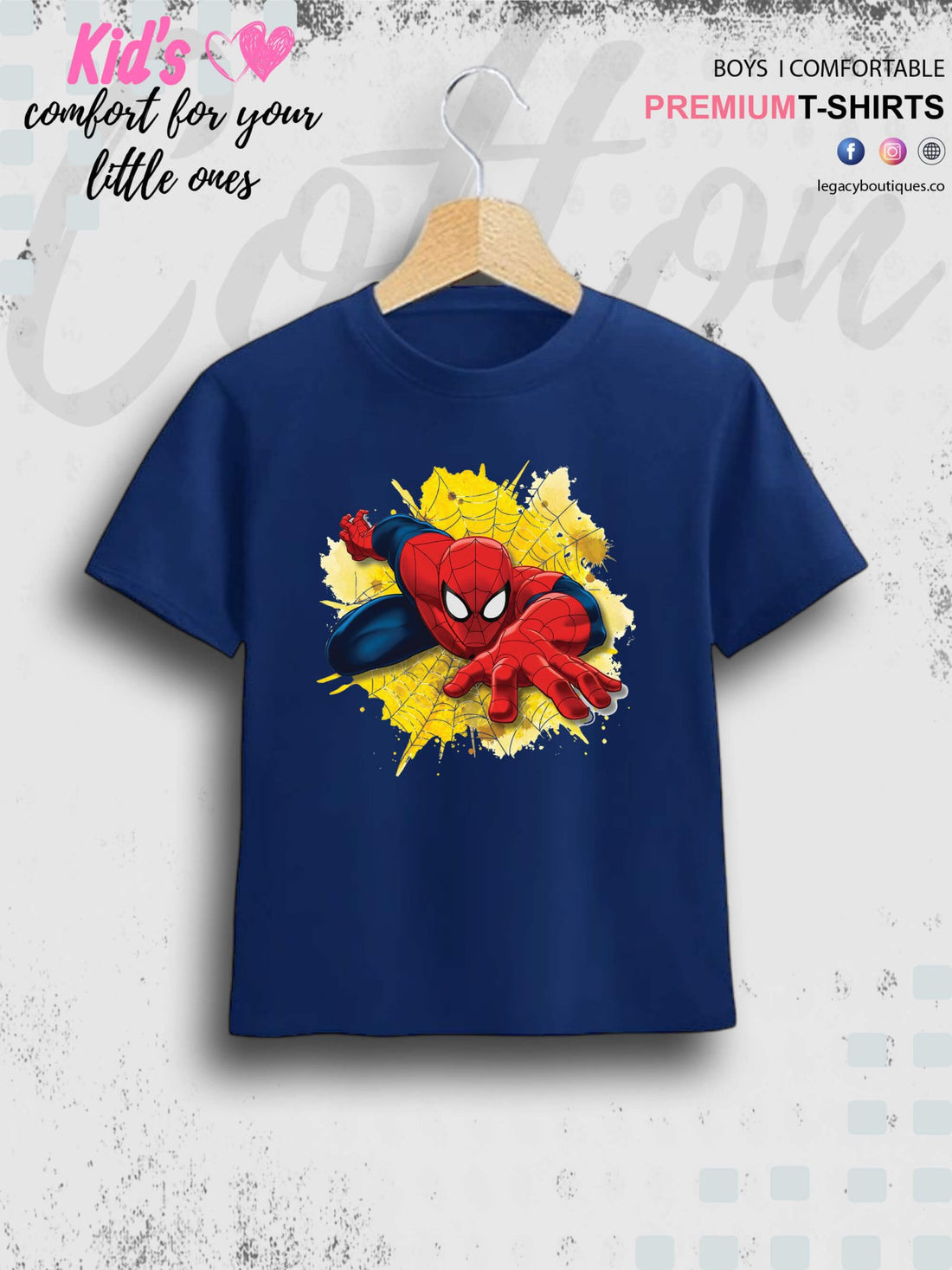 SpiderMan Printed Kids Boys Cotton Casual T-Shirt In Low Price Only In Dhaka Legacy Boutiques Legacy Boutiques