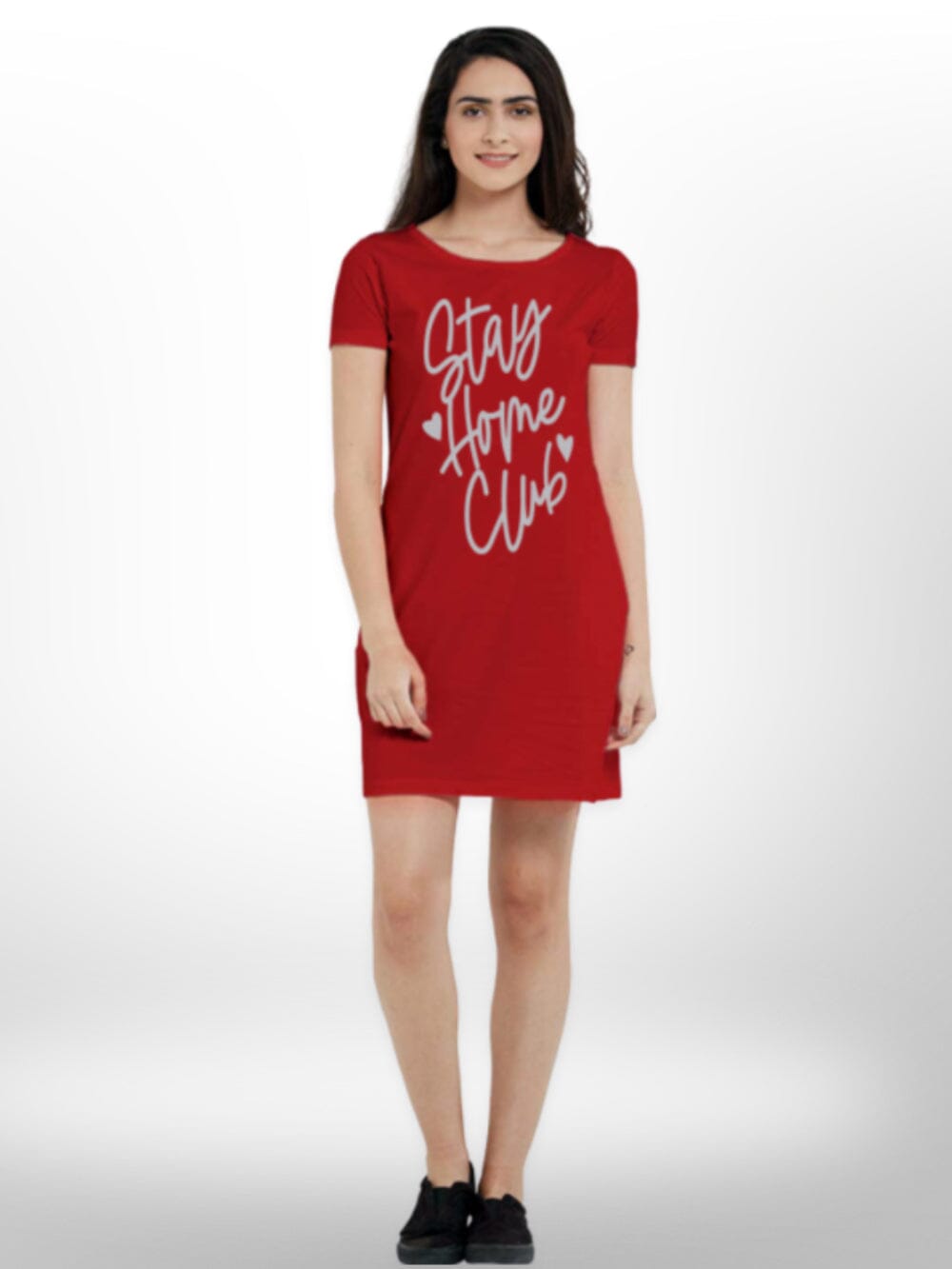 Stay Home Club Printed Comfortable Long T-shirt For Women&