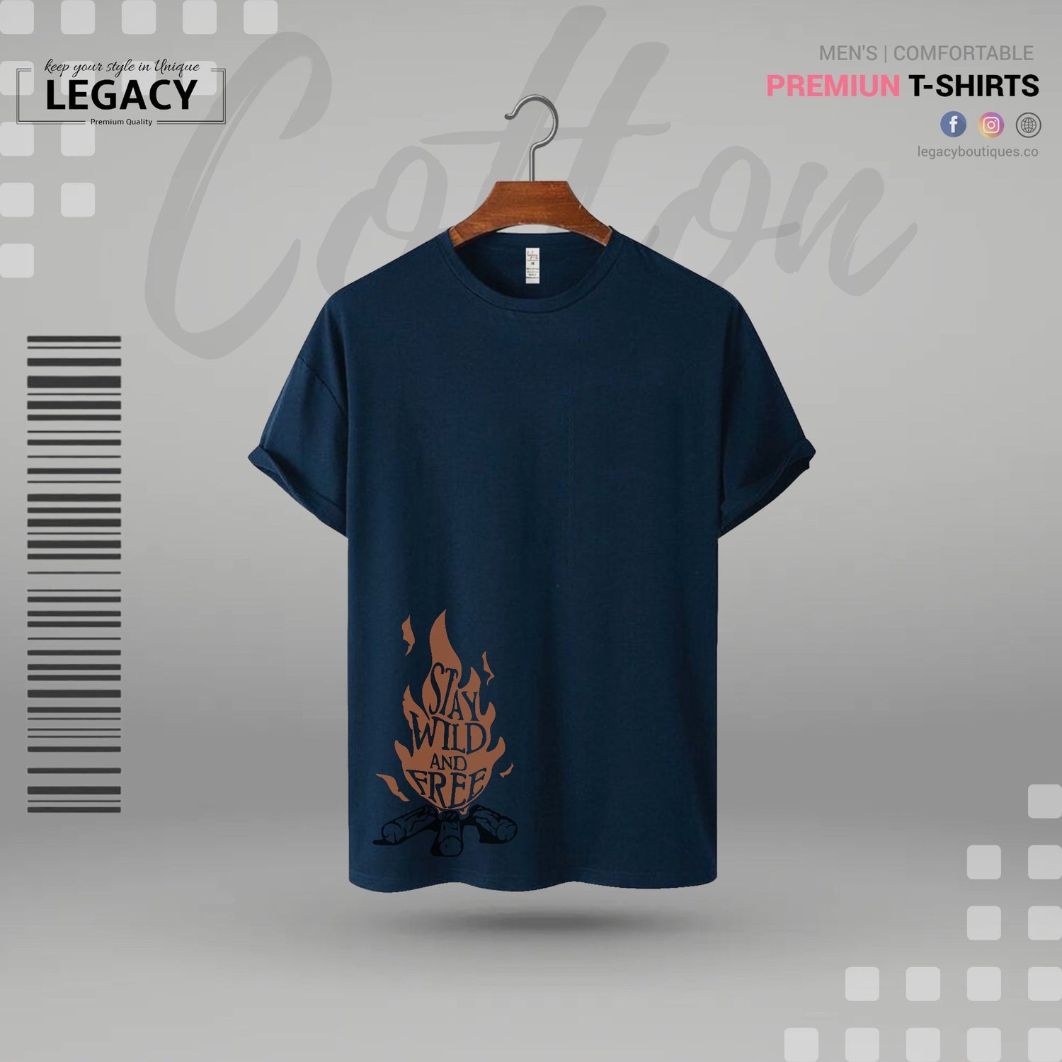 Stay wild and free Mens Premium Designer Edition T-Shirt Legacy Boutiques Legacy Boutiques