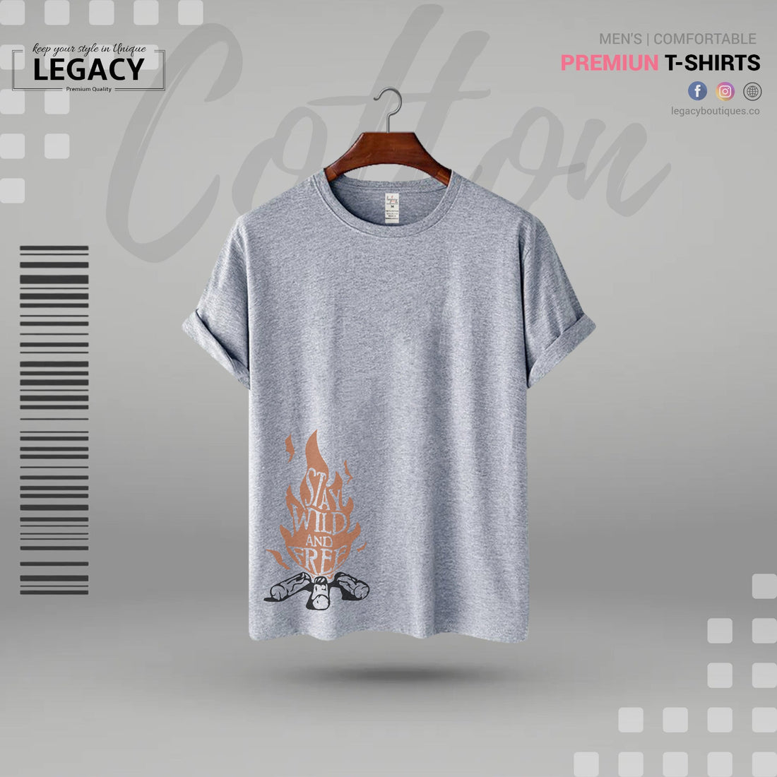 Stay wild and free Mens Premium Designer Edition T-Shirt Legacy Boutiques Legacy Boutiques