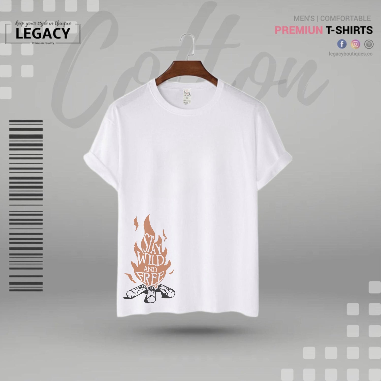 Stay wild and free Mens Premium Designer Edition T-Shirt Legacy Boutiques Legacy Boutiques