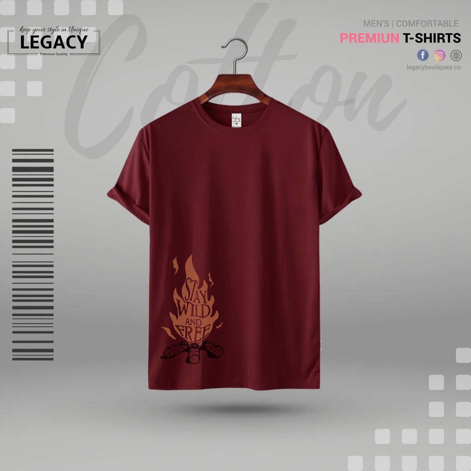 Stay wild and free Mens Premium Designer Edition T-Shirt Legacy Boutiques Legacy Boutiques