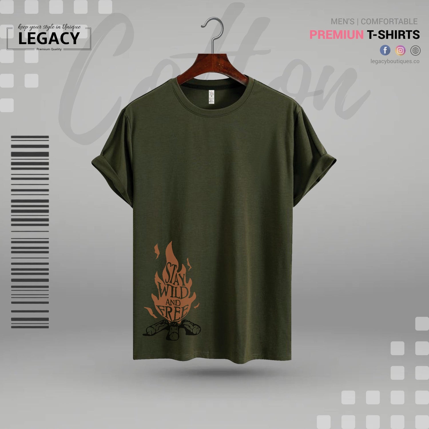 Stay wild and free Mens Premium Designer Edition T-Shirt Legacy Boutiques Legacy Boutiques