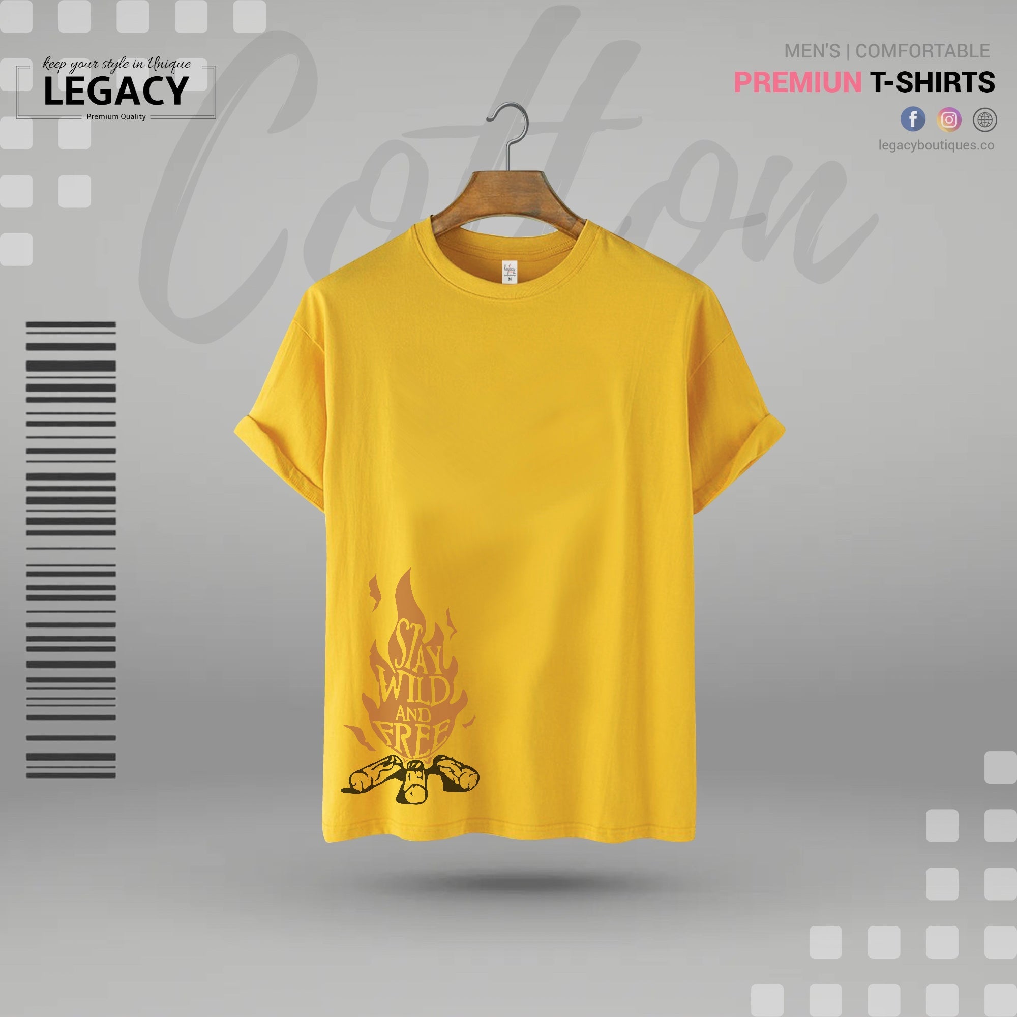 Stay wild and free Mens Premium Designer Edition T-Shirt Legacy Boutiques Legacy Boutiques