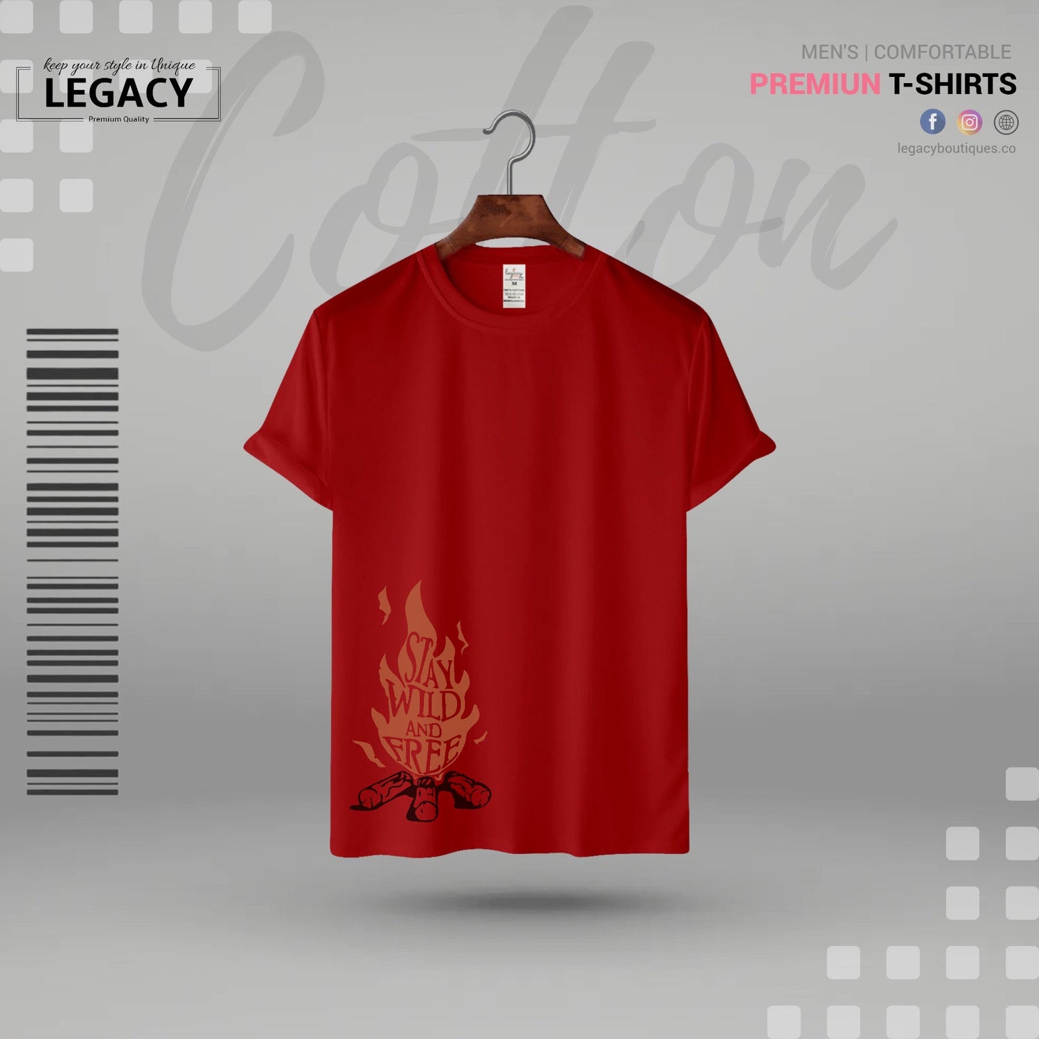 Stay wild and free Mens Premium Designer Edition T-Shirt Legacy Boutiques Legacy Boutiques