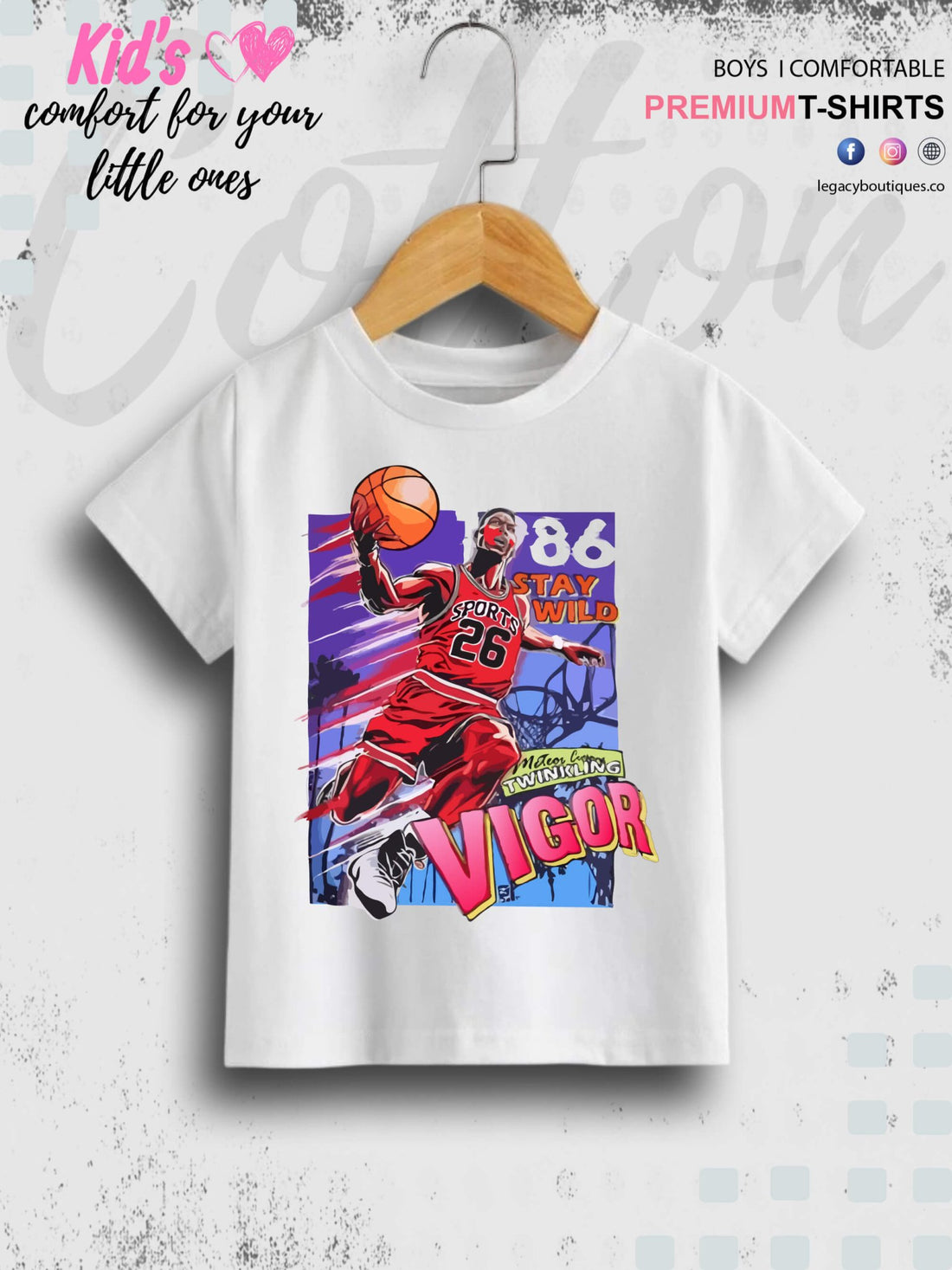 Stay Wild With Michael Jordan Chicago Bulls Air Supreme comic 1 To 11 Year Boys T-Shirt In Cheapest Price Only In Dhaka Legacy Boutiques Legacy Boutiques