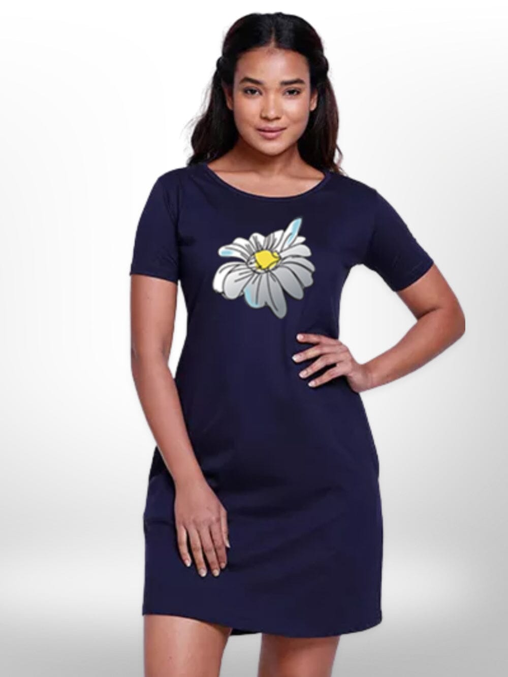Stylish Flower Printed Long T-shirt For Women&