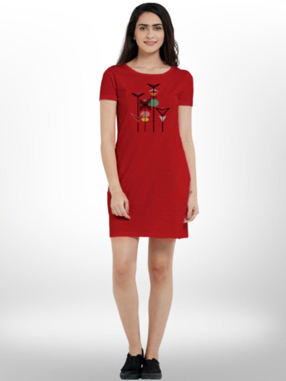 Summer Artificial Printed Half sleeve Long T-shirt For Women&