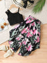 Sunlit Petal Ribbed Tank & Floral Wide - Leg Pants Two - Piece Set 🌸 Legacy Boutiques Legacy Boutiques