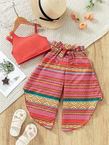 Sunlit Petal Ribbed Tank &amp; Floral Wide - Leg Pants Two - Piece Set 🌸 Legacy Boutiques Legacy Boutiques