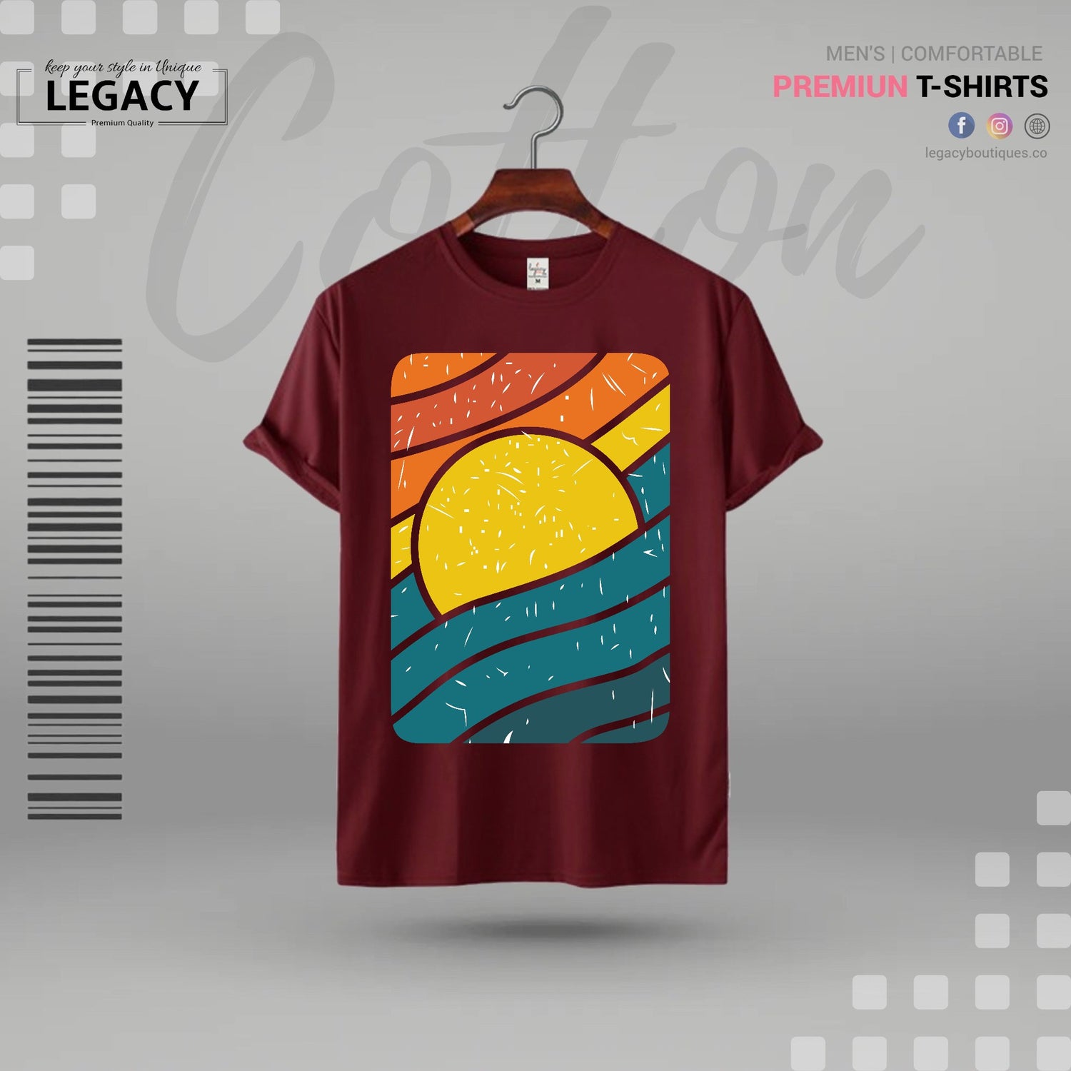 Sunset Mens Cotton T Shirt Legacy Boutiques Legacy Boutiques