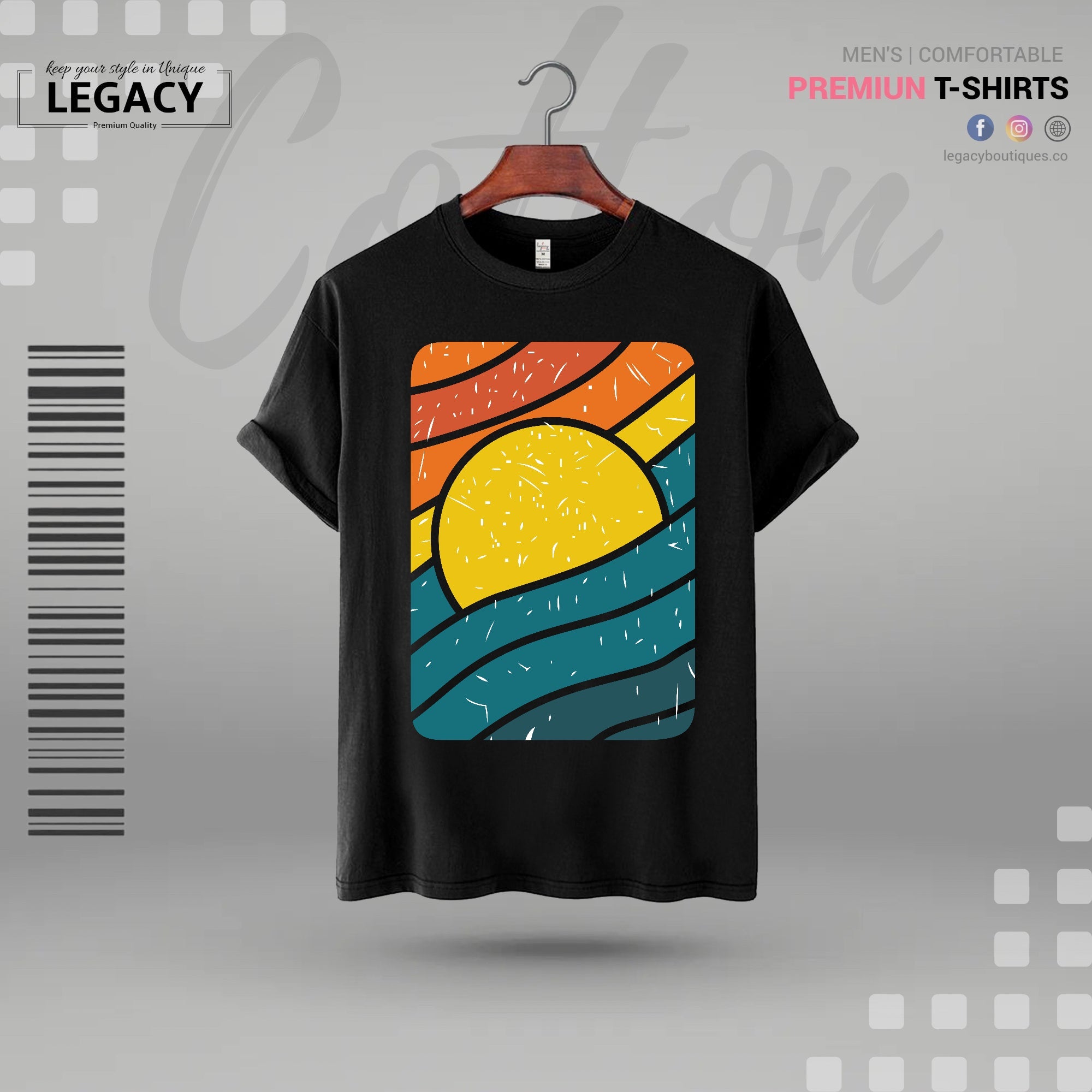 Sunset Mens Cotton T Shirt Legacy Boutiques Legacy Boutiques