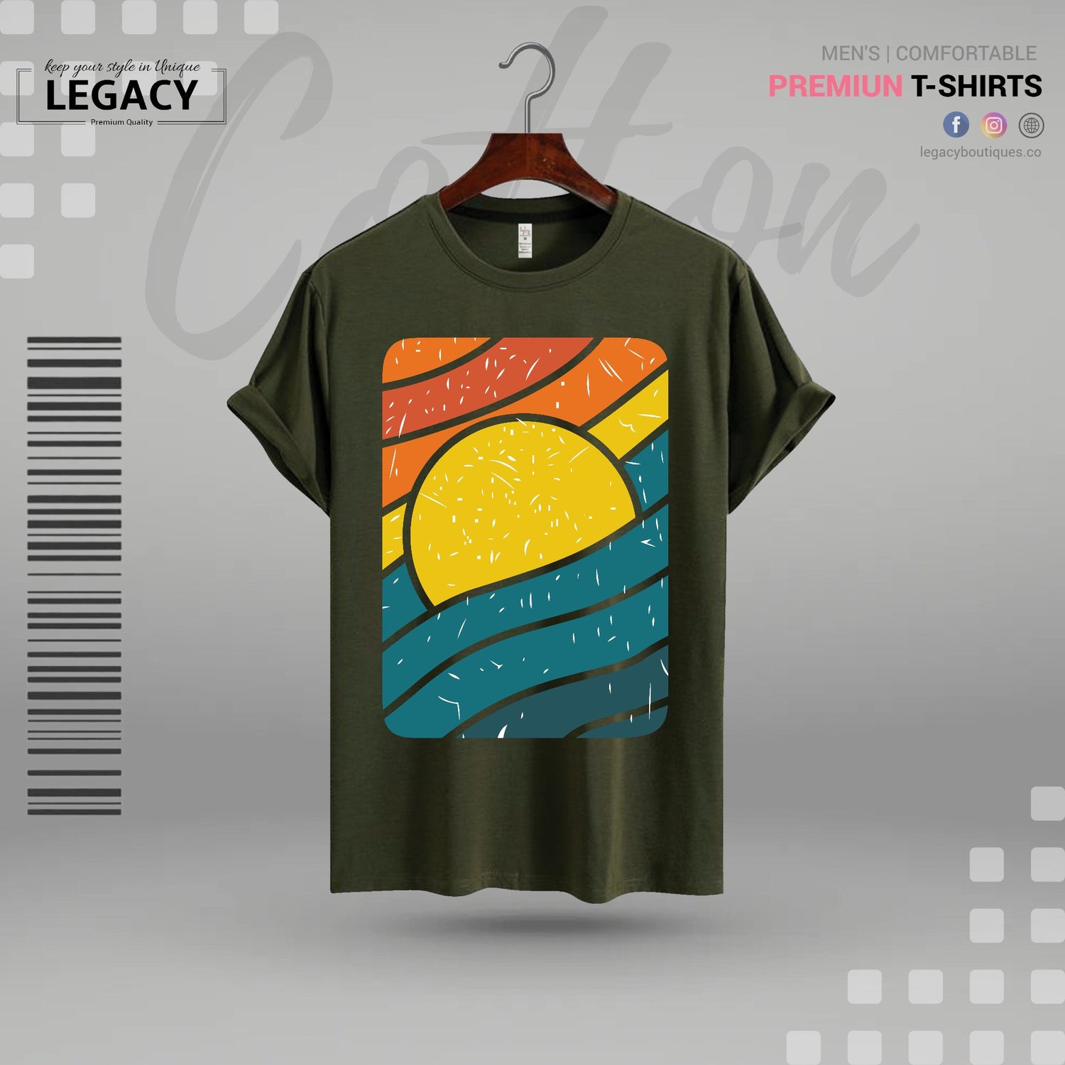 Sunset Mens Cotton T Shirt Legacy Boutiques Legacy Boutiques