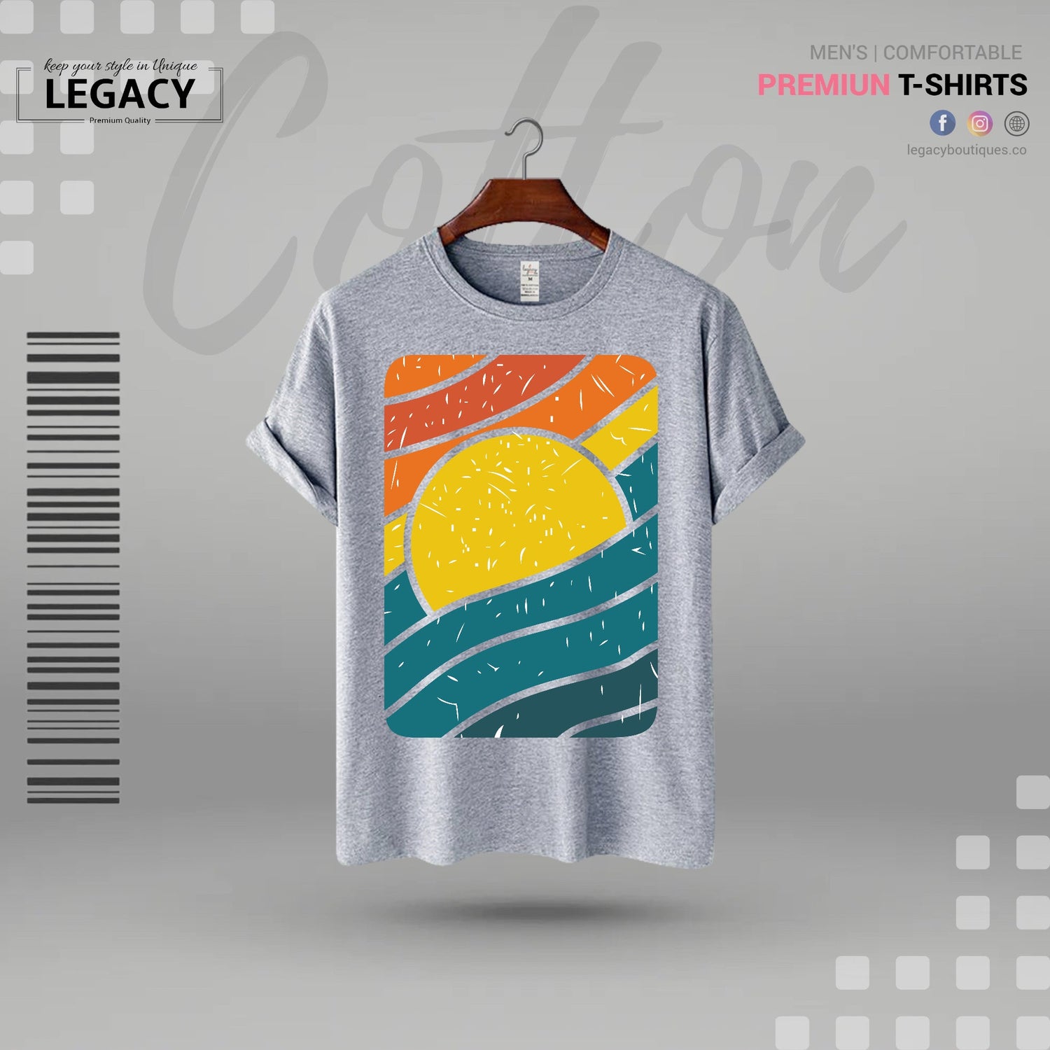 Sunset Mens Cotton T Shirt Legacy Boutiques Legacy Boutiques