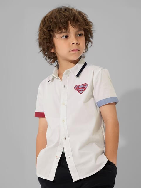 Superman Man of Steel Illustrated Back Graphic Kids Casual Shirt Legacy Boutiques Legacy Boutiques
