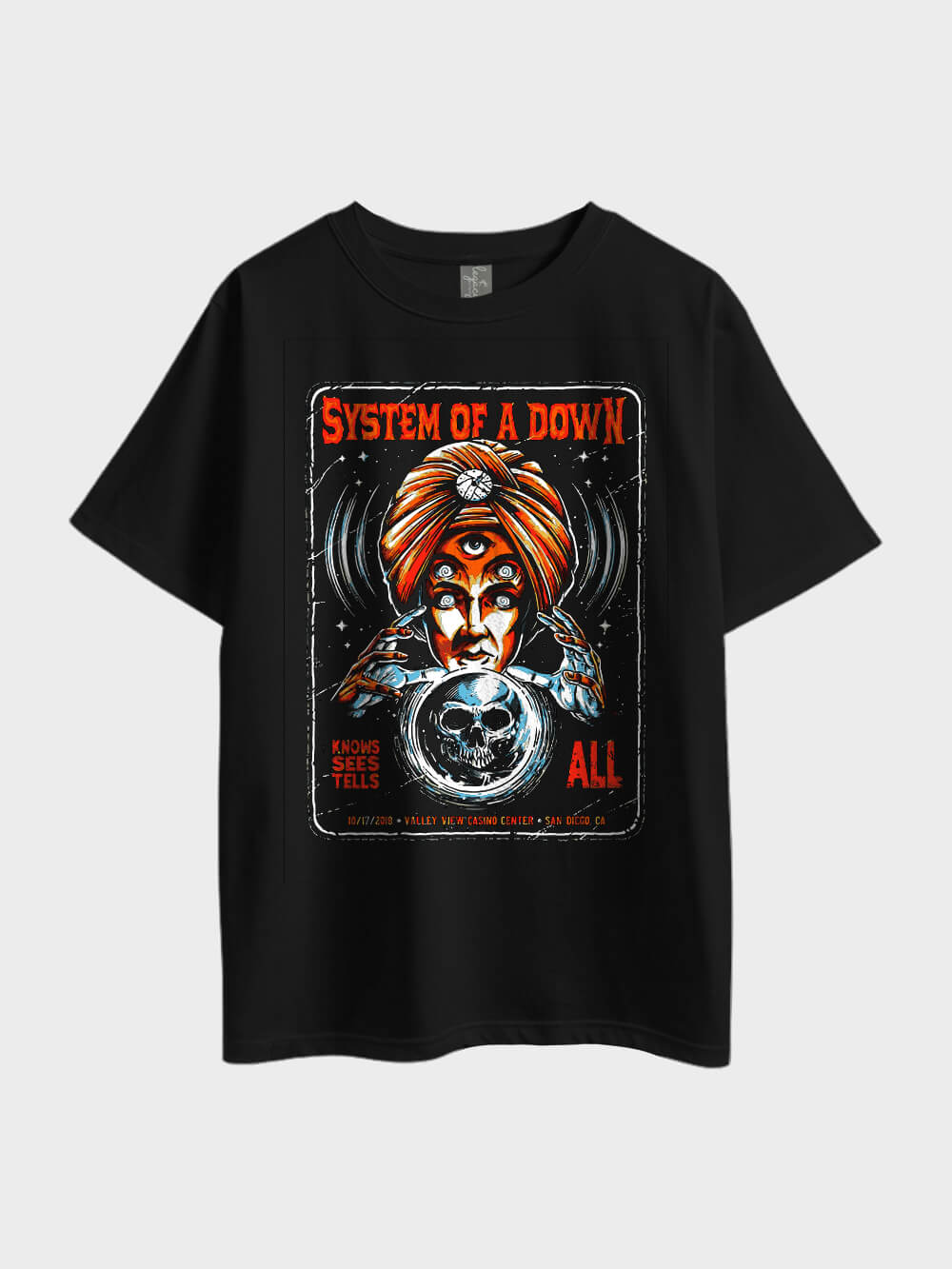 System of a Down Knows Sees Tells All Metal Oversized Men&