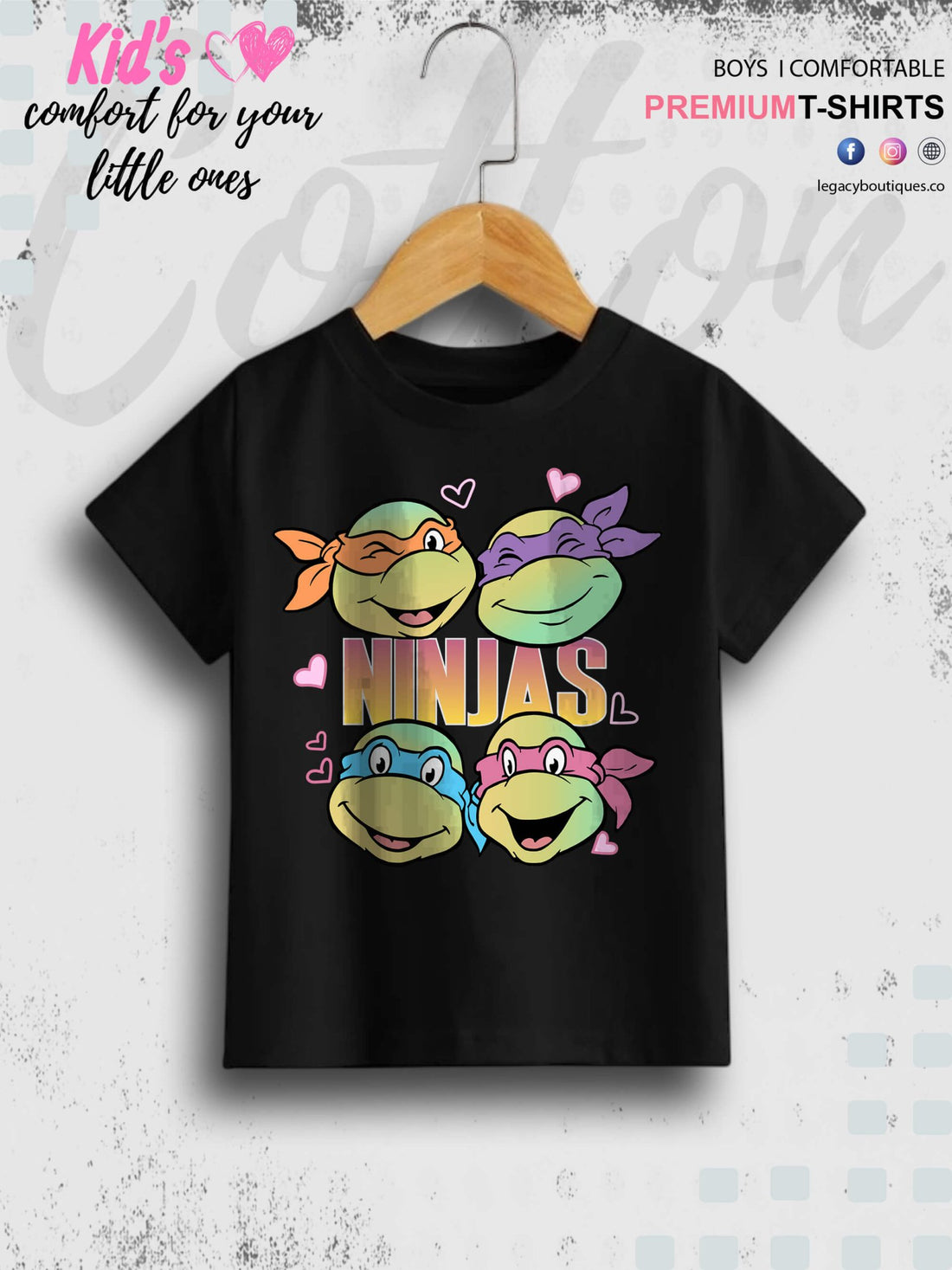 Teenage Mutant Mayhem Ninja Turtles Print Kids Short Sleeve Tee Legacy Boutiques Legacy Boutiques