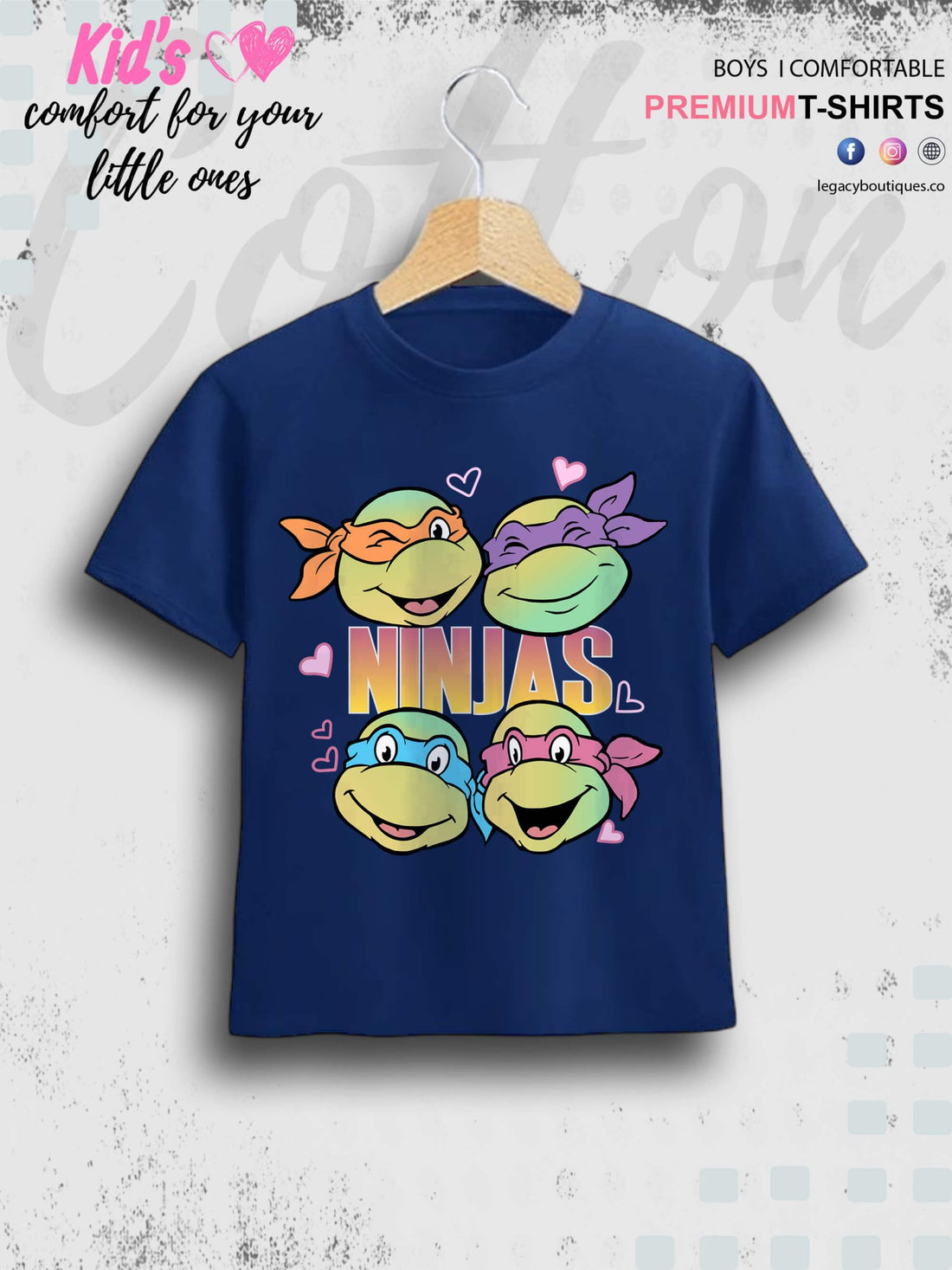 Teenage Mutant Mayhem Ninja Turtles Print Kids Short Sleeve Tee Legacy Boutiques Legacy Boutiques