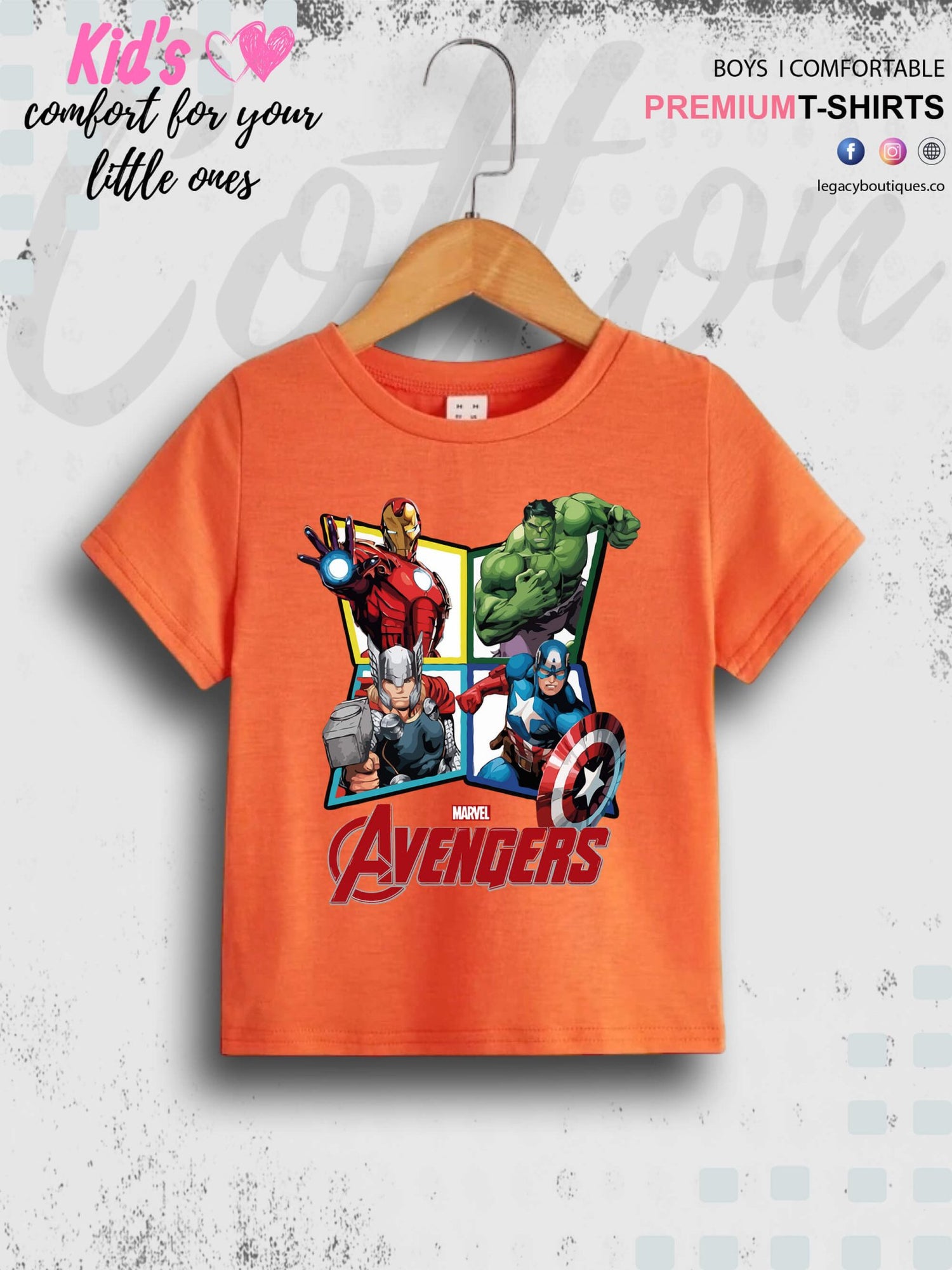 The Avengers Print 1 To 11 Year Kids Boys T-Shirt In Lowest Price Only In BD Legacy Boutiques Legacy Boutiques