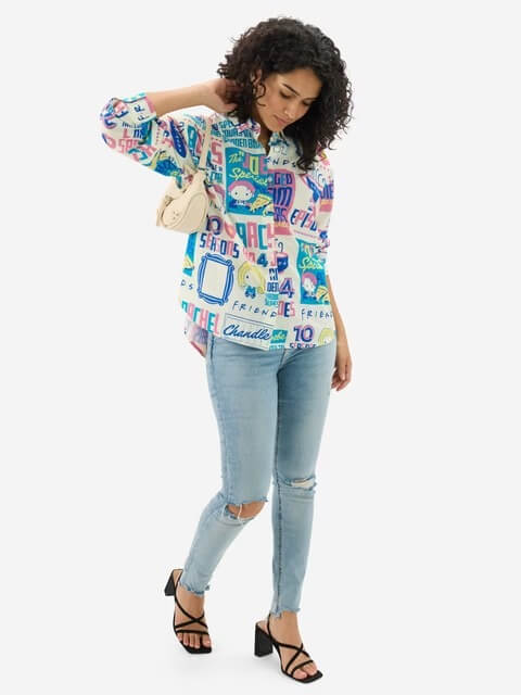 The "Friends" Ultimate Fan Collage Shirt - Oversized 90s Graphic Print Shirt Legacy Boutiques Legacy Boutiques