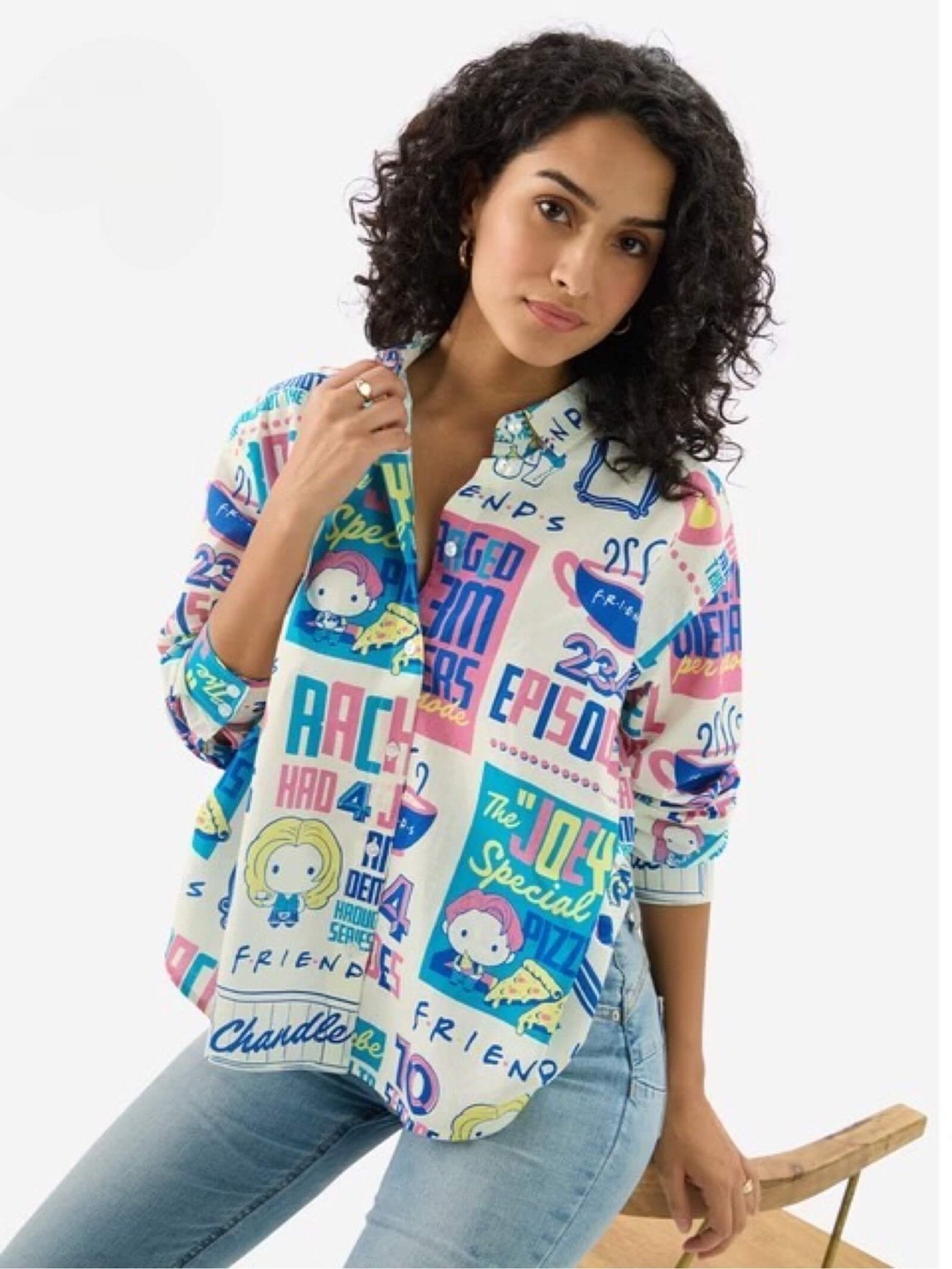 The "Friends" Ultimate Fan Collage Shirt - Oversized 90s Graphic Print Shirt Legacy Boutiques Legacy Boutiques