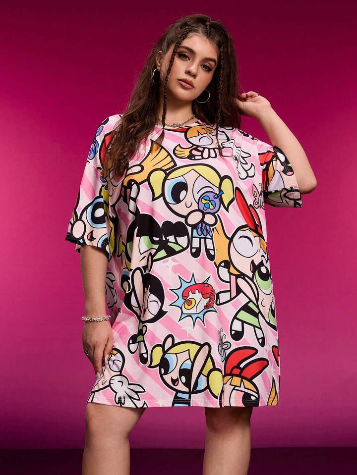 The Powerpuff Girls Printed Oversized Tshirt Legacy Boutiques Legacy Boutiques