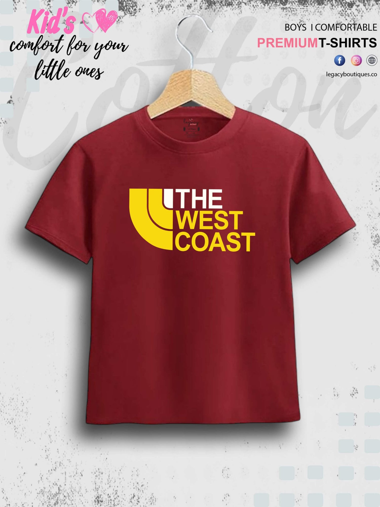 The West Coast Printed 1 To 11 Years Boys Babies Islamic T-Shirt In Cheapest Price Only In BD Legacy Boutiques Legacy Boutiques