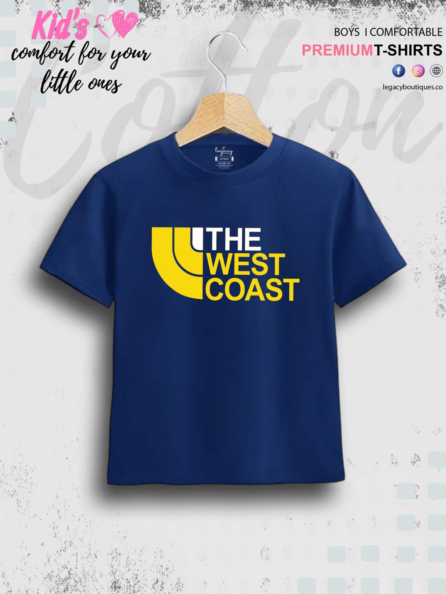 The West Coast Printed 1 To 11 Years Boys Babies Islamic T-Shirt In Cheapest Price Only In BD Legacy Boutiques Legacy Boutiques