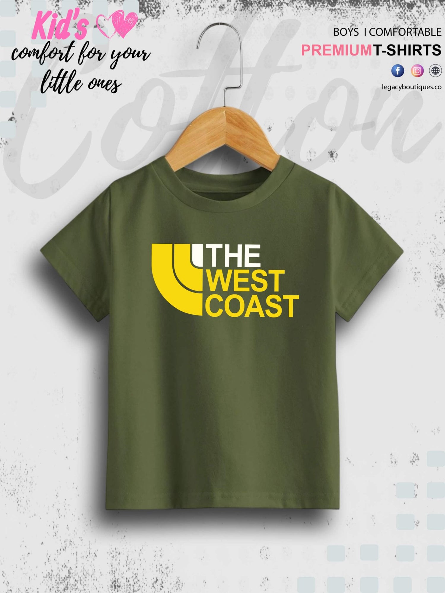 The West Coast Printed 1 To 11 Years Boys Babies Islamic T-Shirt In Cheapest Price Only In BD Legacy Boutiques Legacy Boutiques