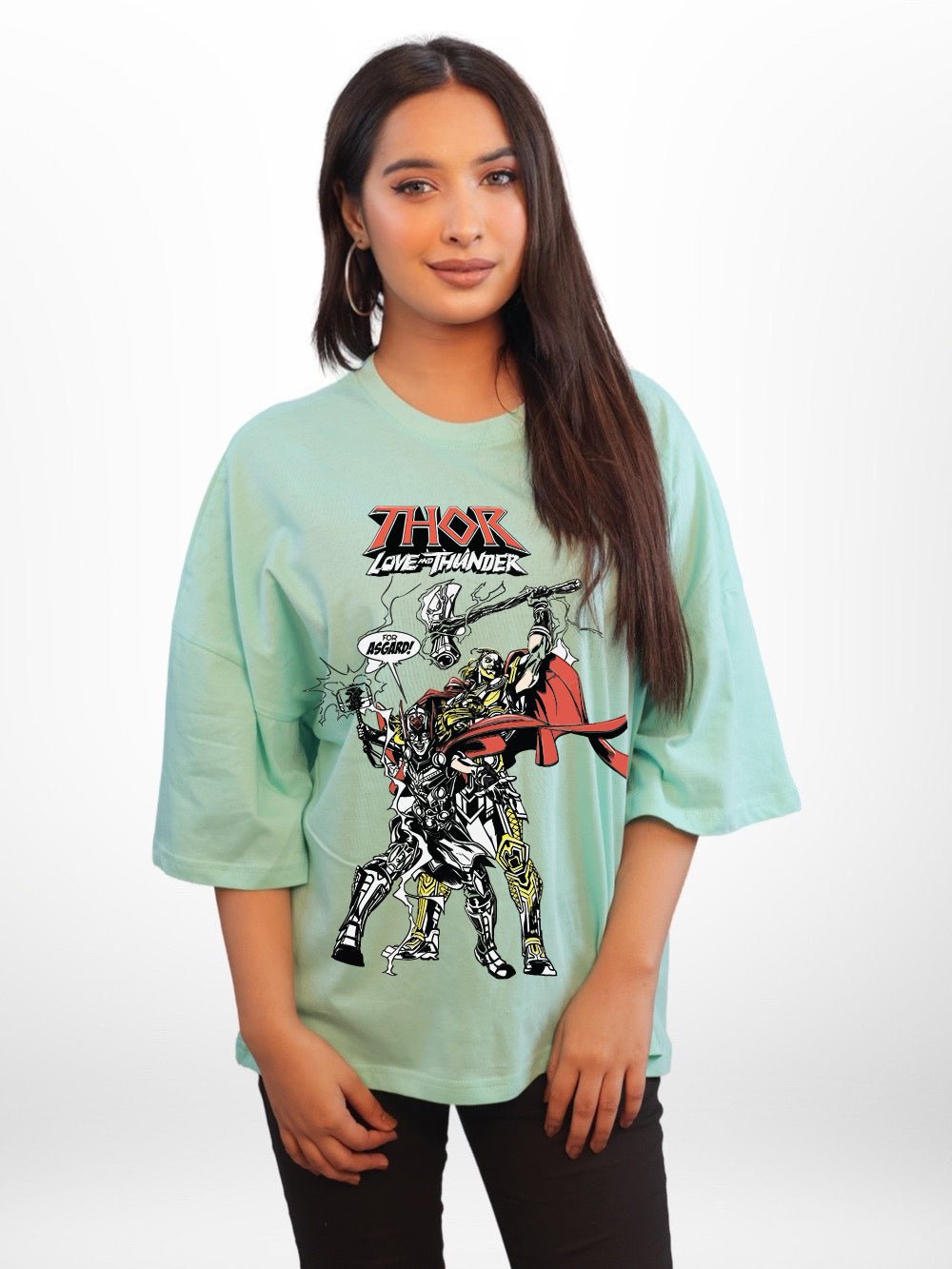 Thor Love And Thunder: FOR ASGARD Graphic Printed Womens Drop Shoulder T-shirt Legacy Boutiques Dhaka Legacy Boutiques Legacy Boutiques