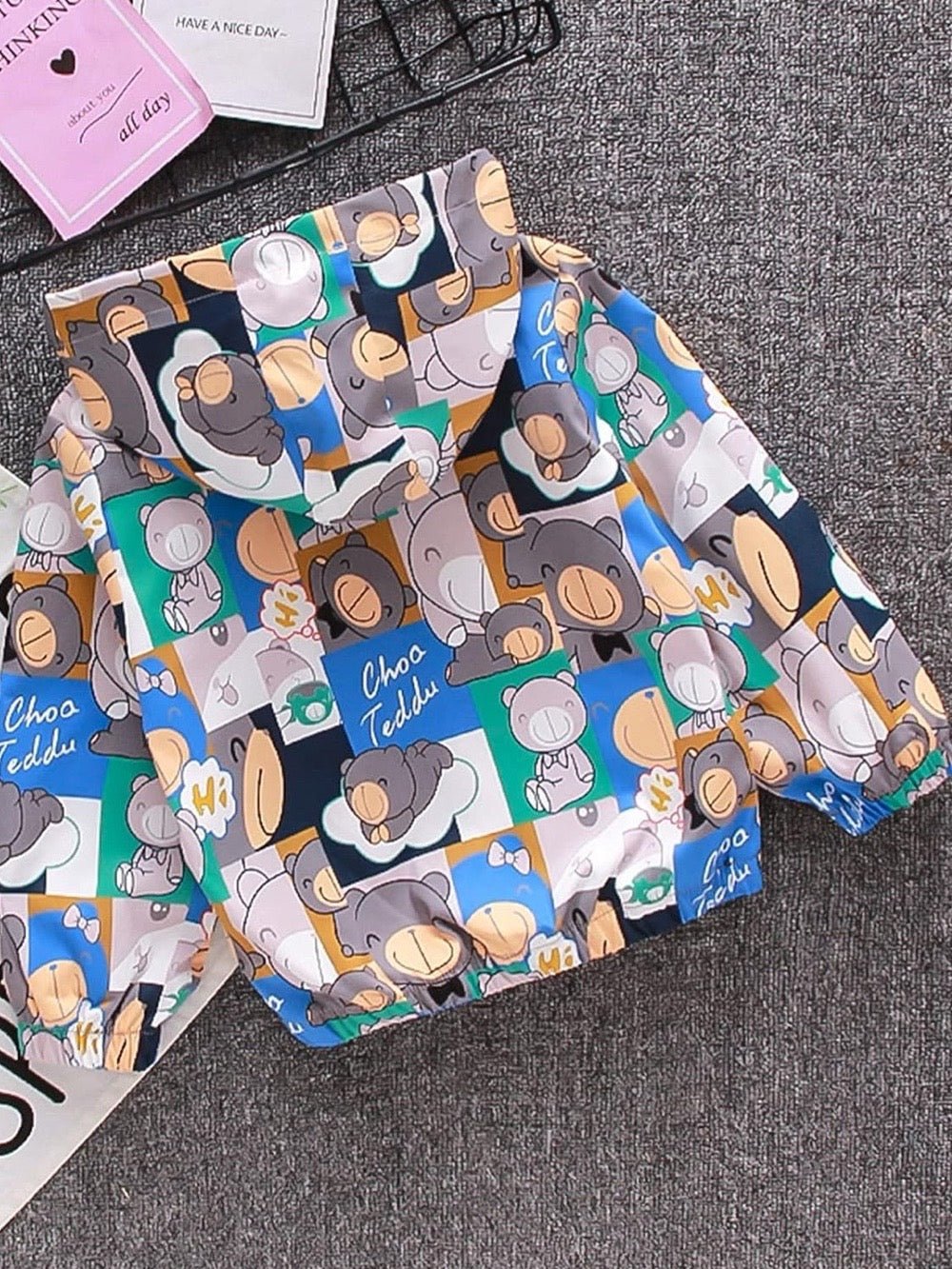 Toddler Boys Girls Cartoon Print Zip Windbreaker Jacket Kids Hooded Trench Lightweight Coats Baby Fall Clothes Legacy Boutiques Legacy Boutiques
