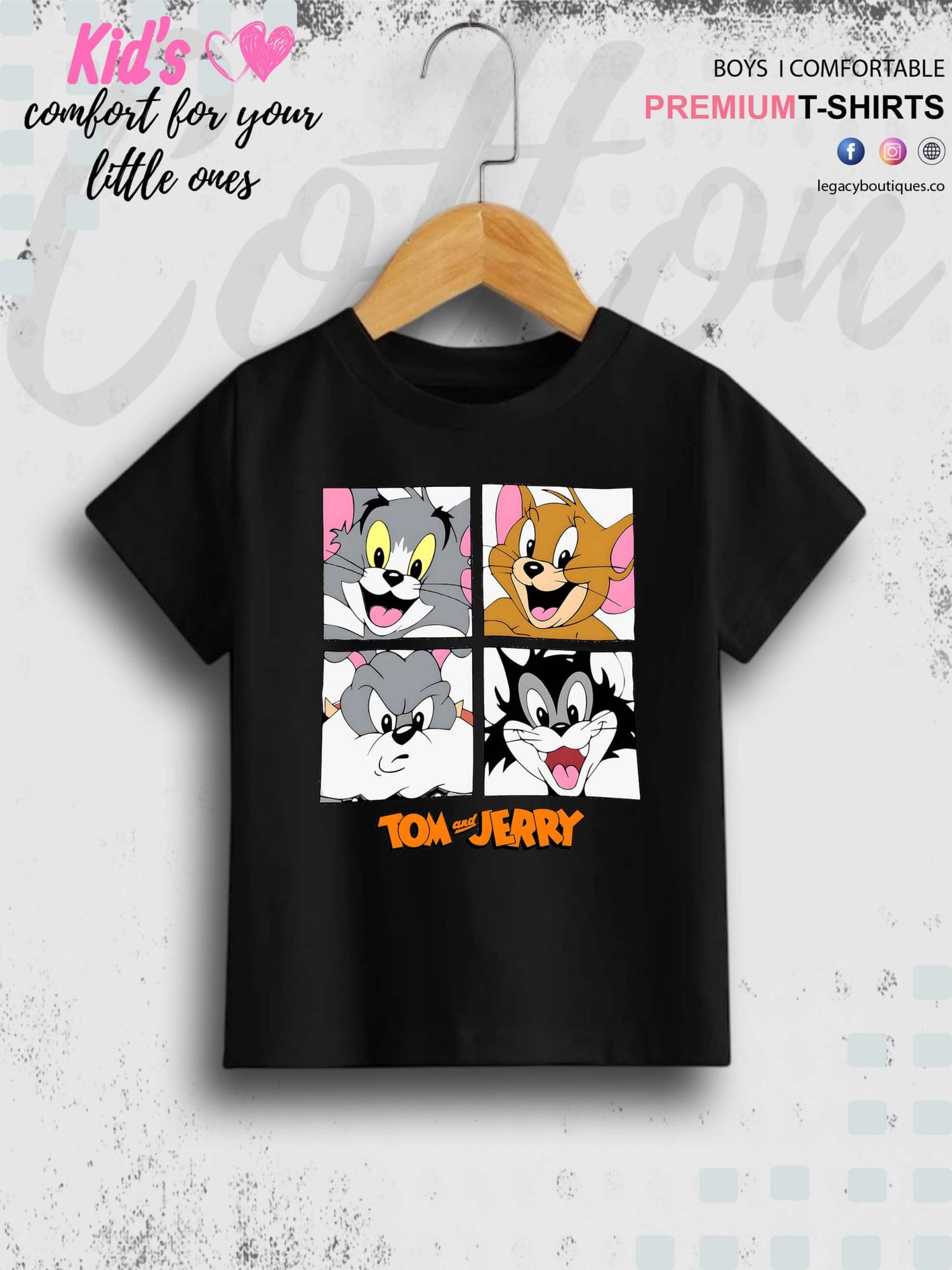 Tom And Jerry Cartoon Characters Print Baby Boys T-Shirt In Lowest Price Only In Dhaka Legacy Boutiques Legacy Boutiques